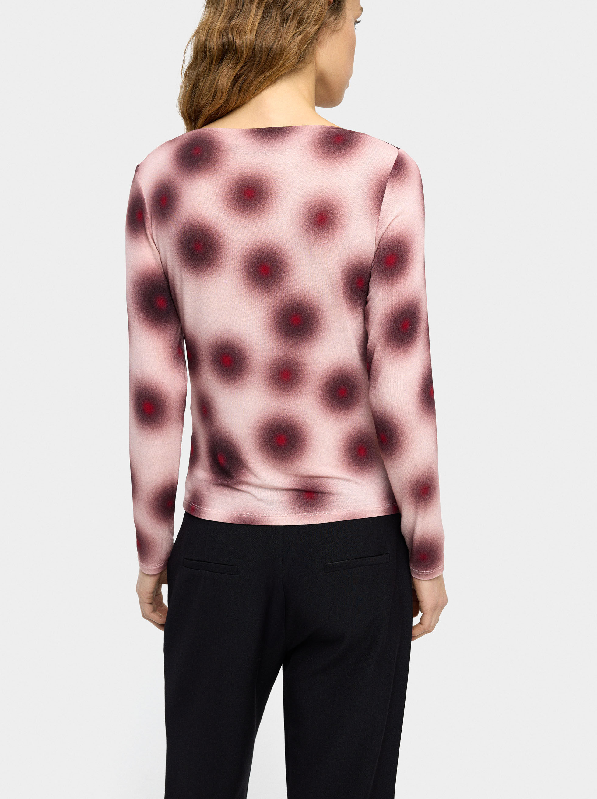 Camisola estampada com drapedado