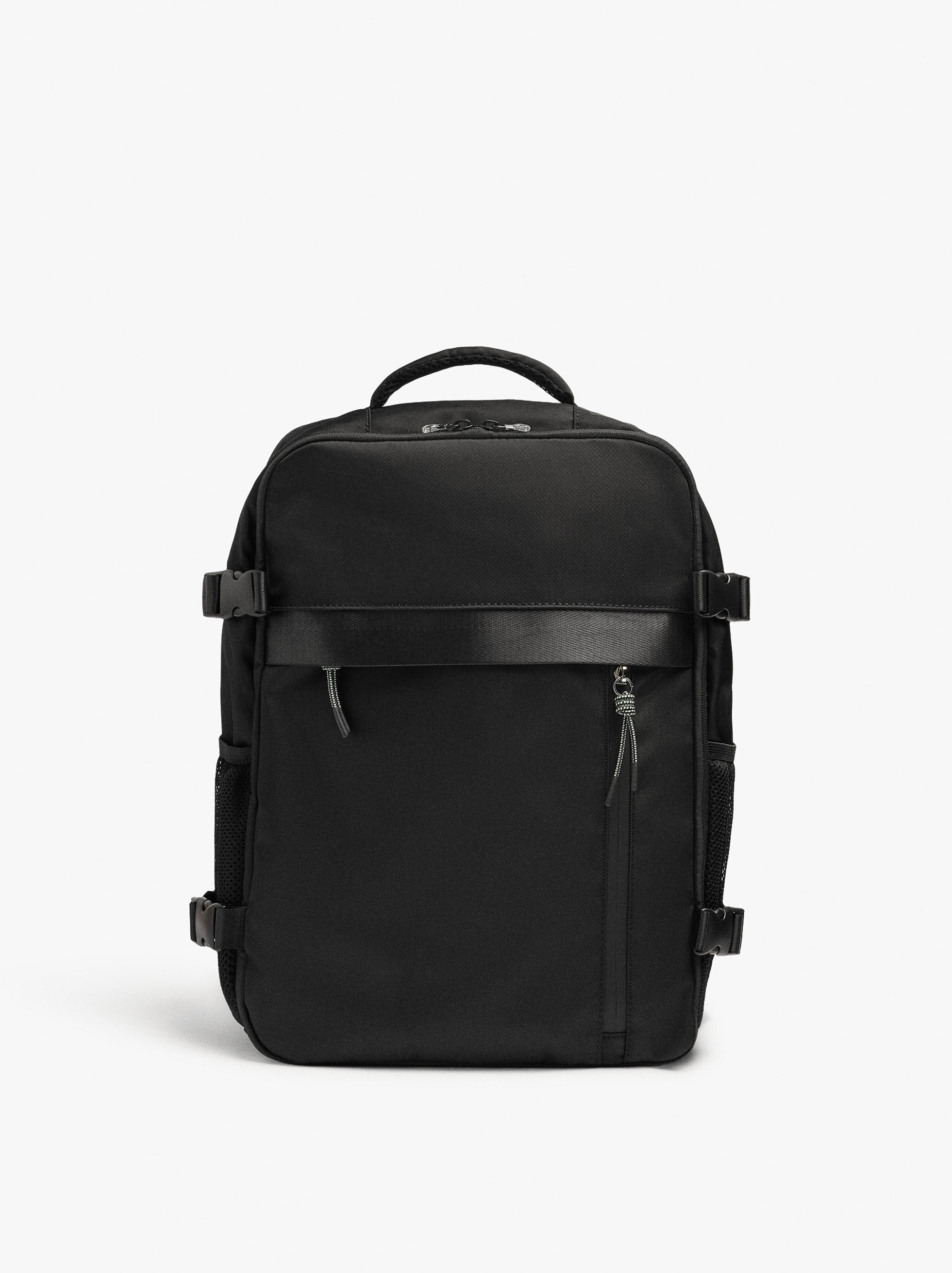 Mochila de cabine nylon extensível com porta-garrafa