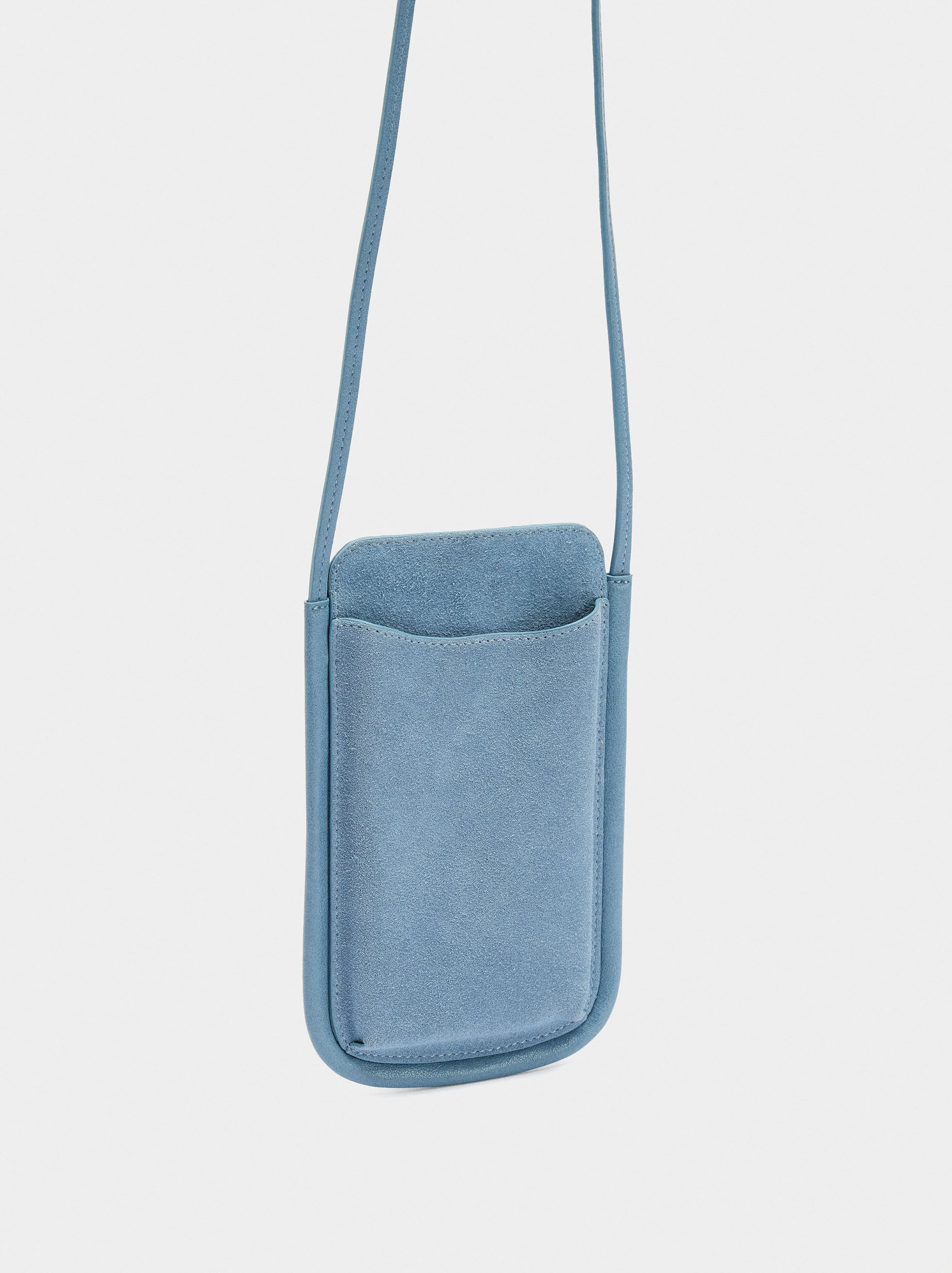 Bolsa para telemóvel com detalhes de pele