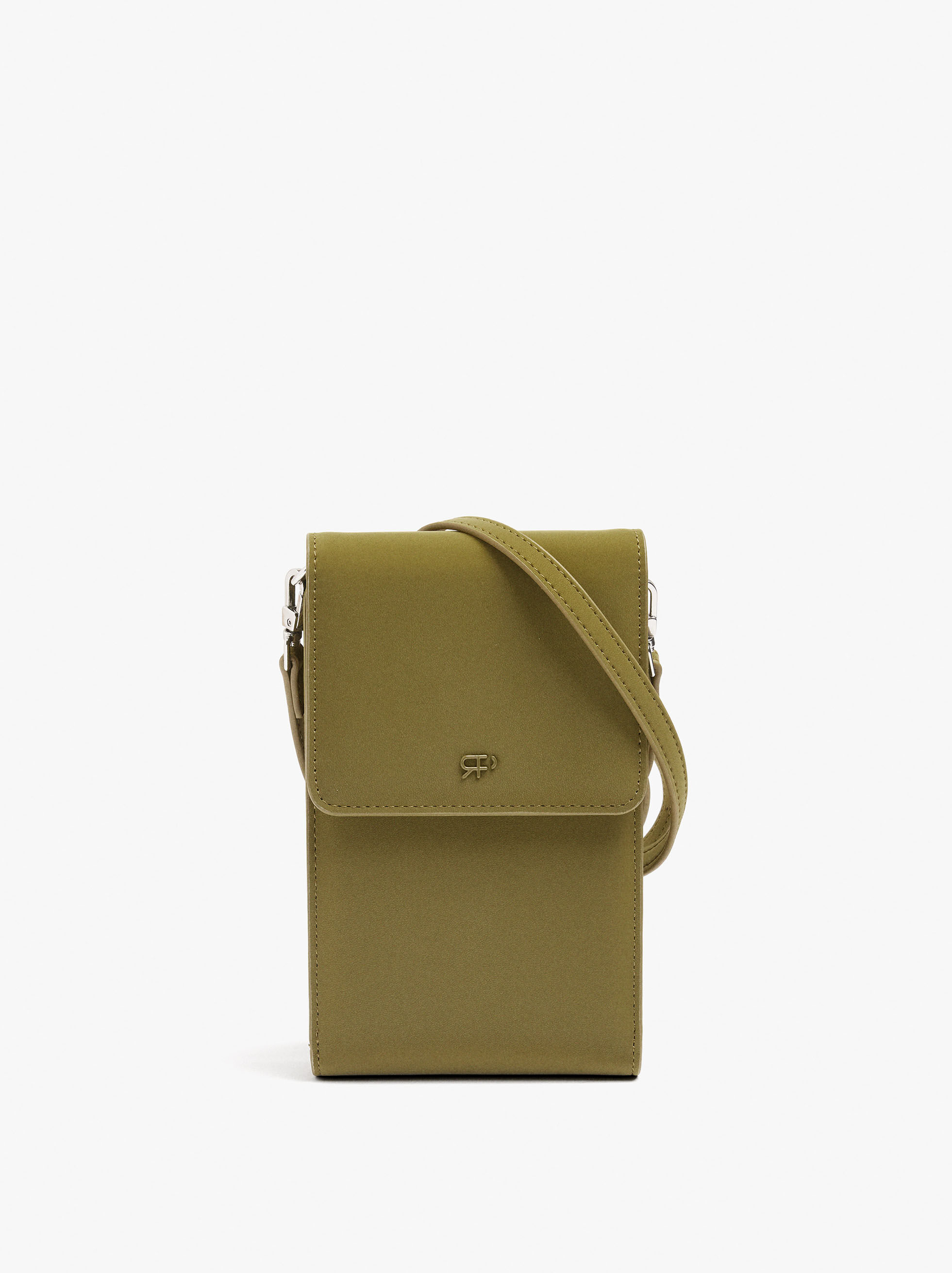 Bolsa para telemóvel textura suave com aba