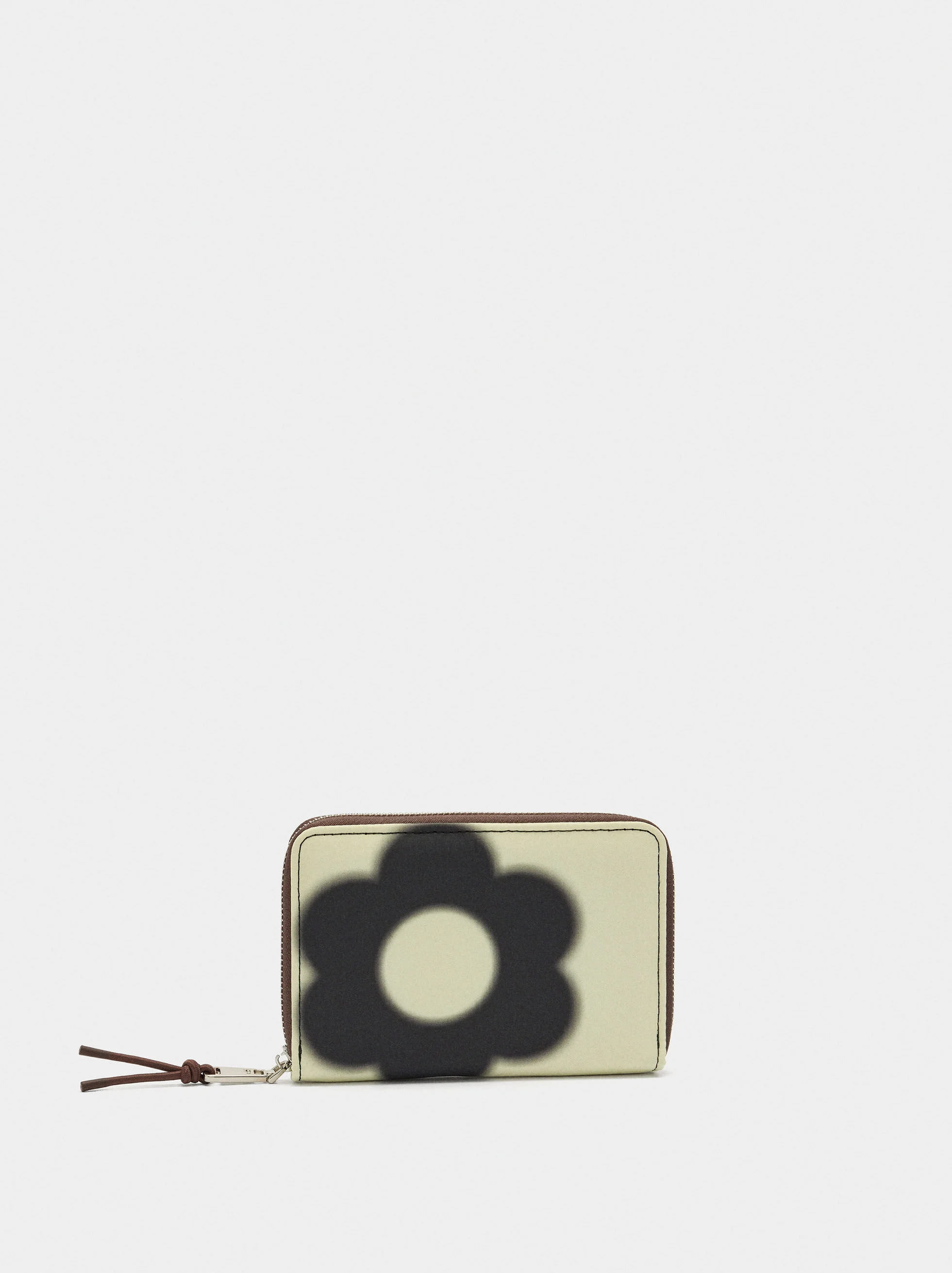 Porta-moedas de nylon estampado floral