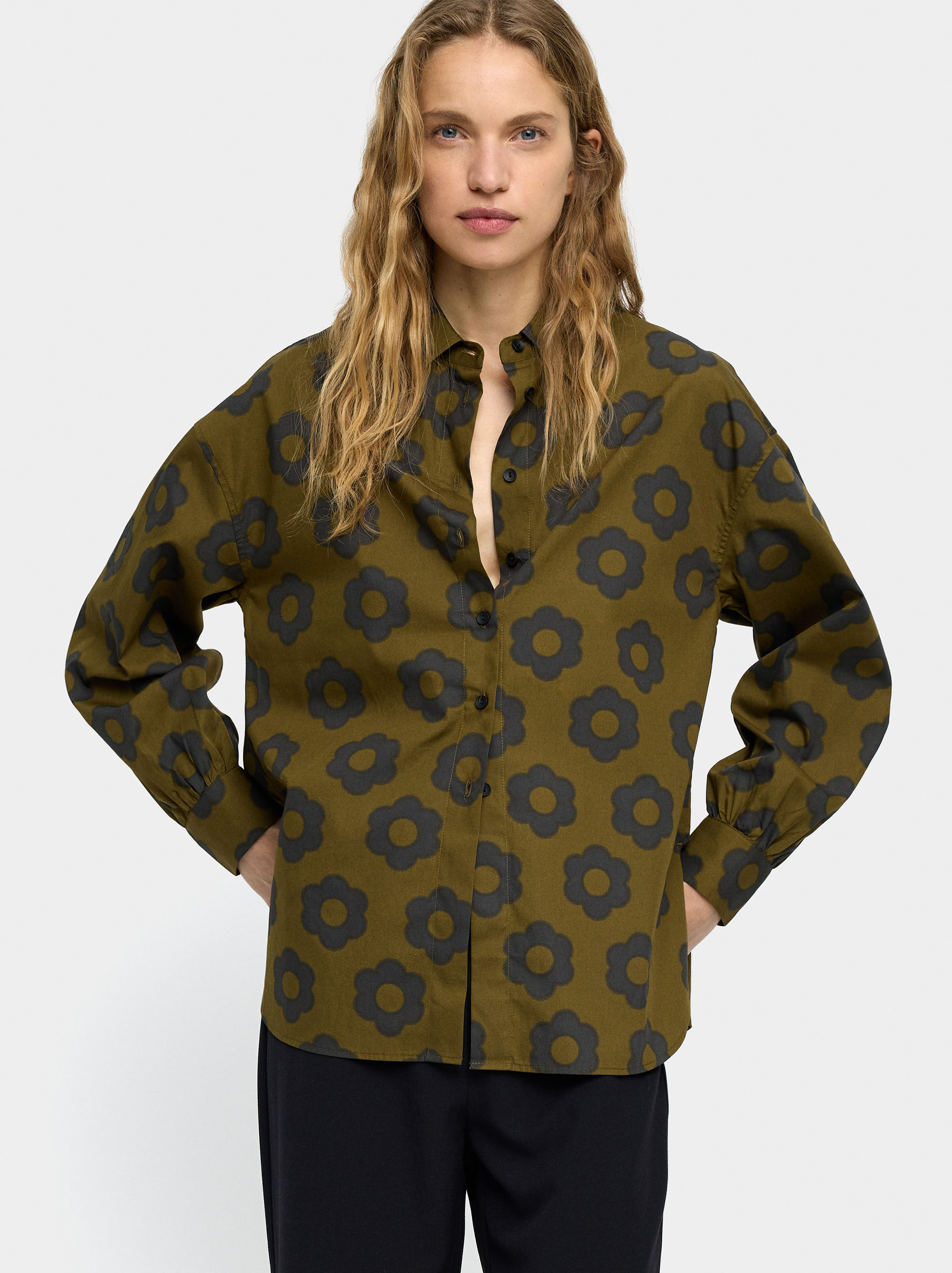 Camisa estampado floral 100% algodão