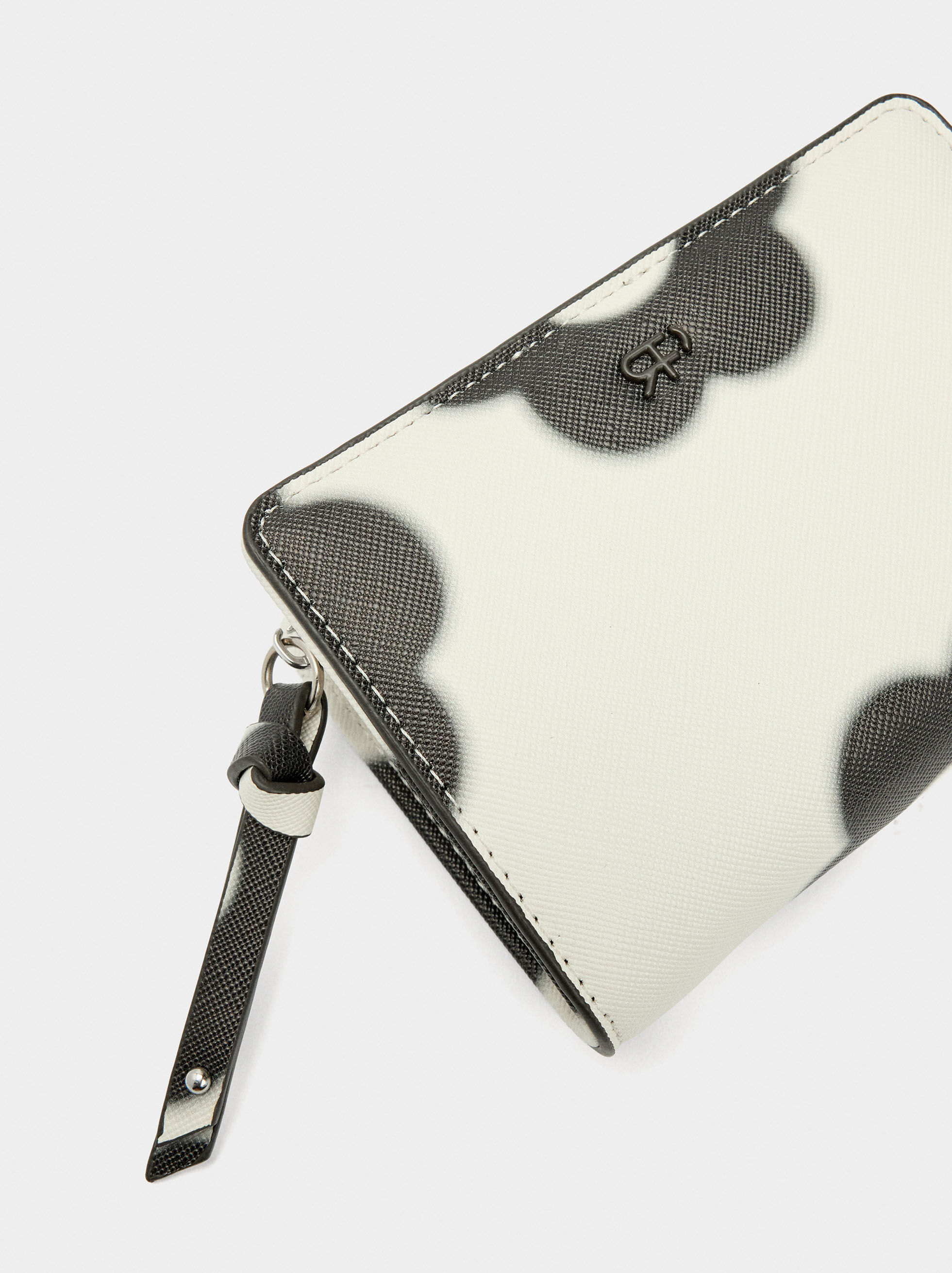 Porta-moedas estampado floral