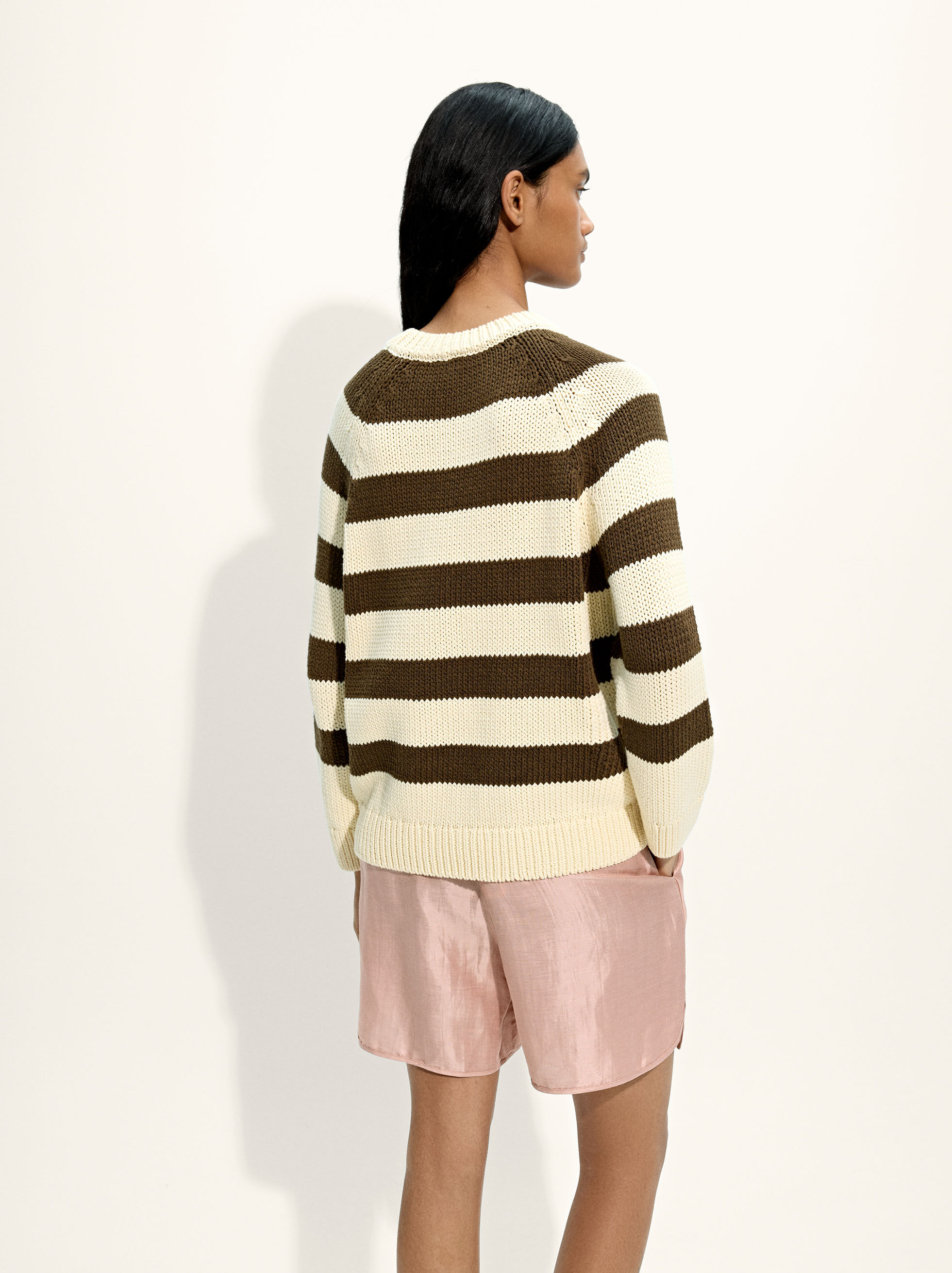 Camisola de malha às riscas