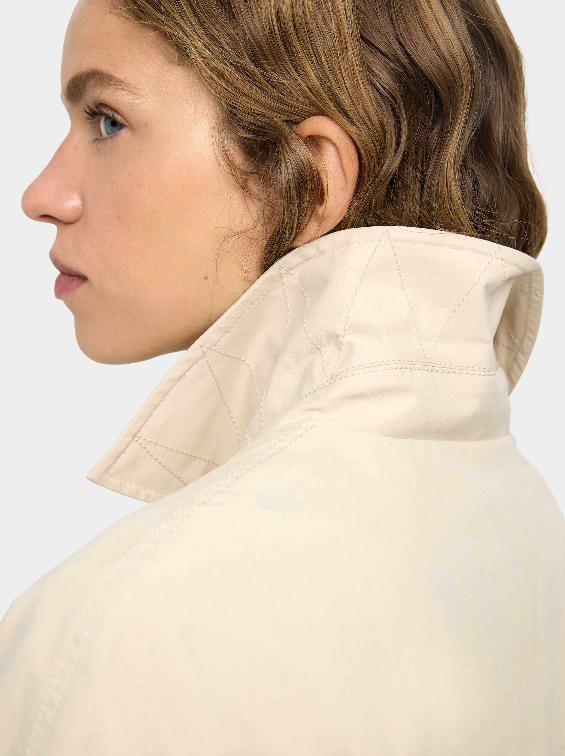 Parka de algodão forro de bolinhas
