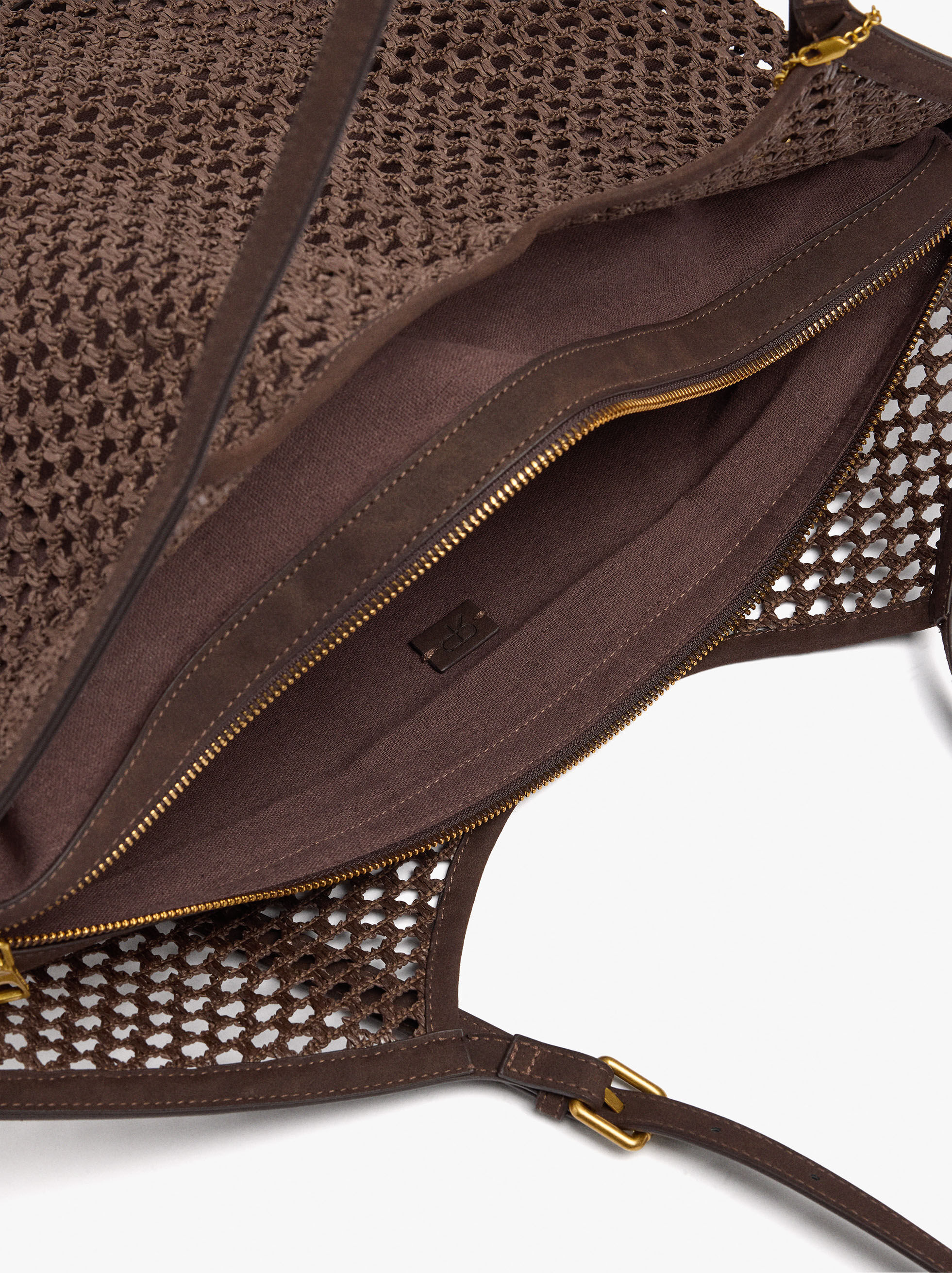 Mala shopper efeito palha com penduro