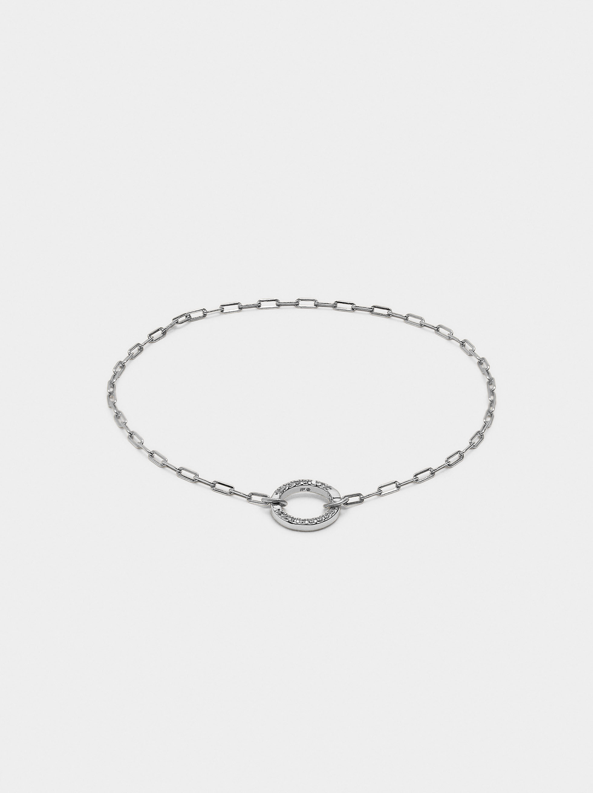Pulseira de elos pendente com zircónias - prata de lei 925