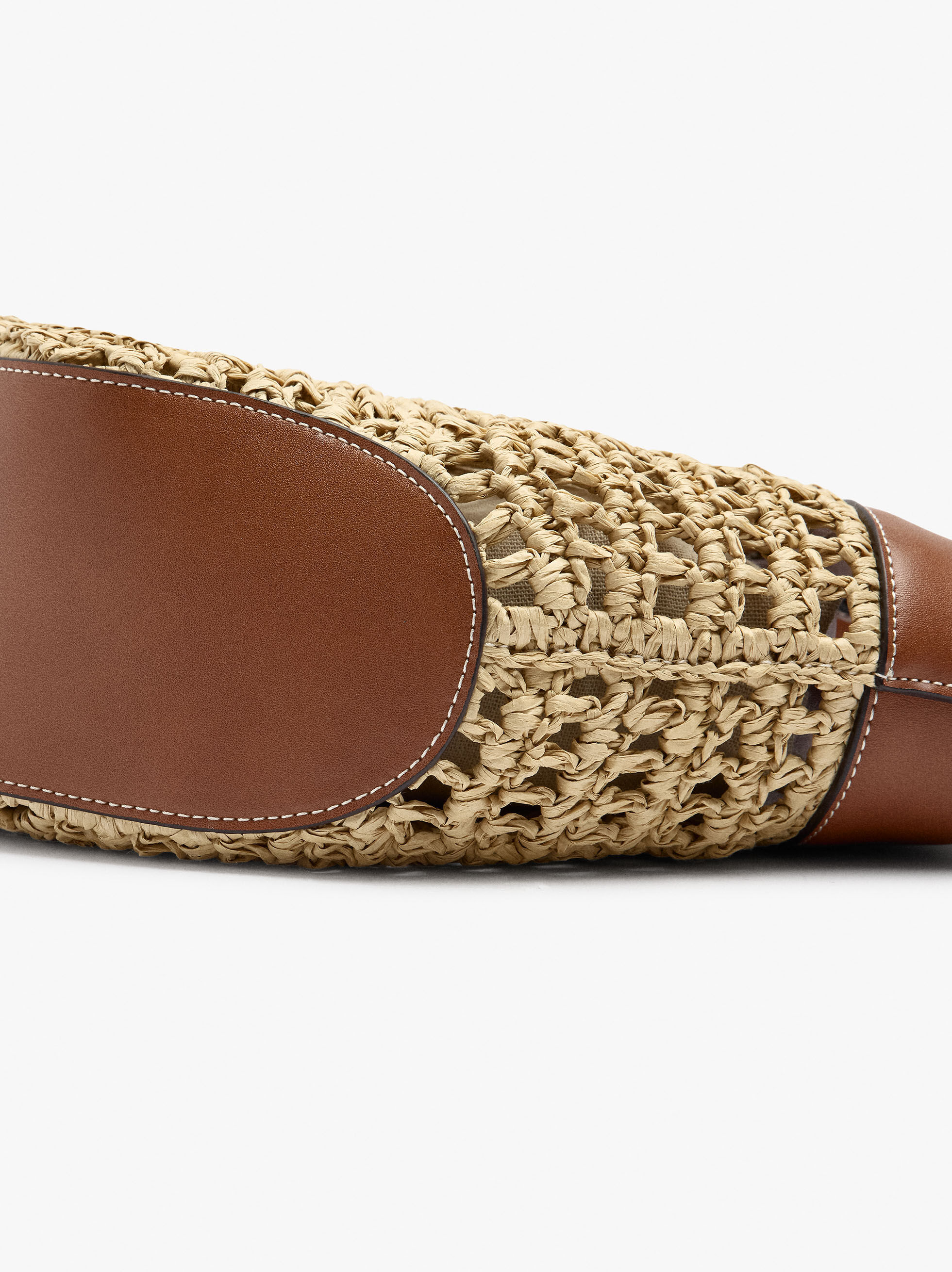 Mala shopper efeito palha com bolsa removível