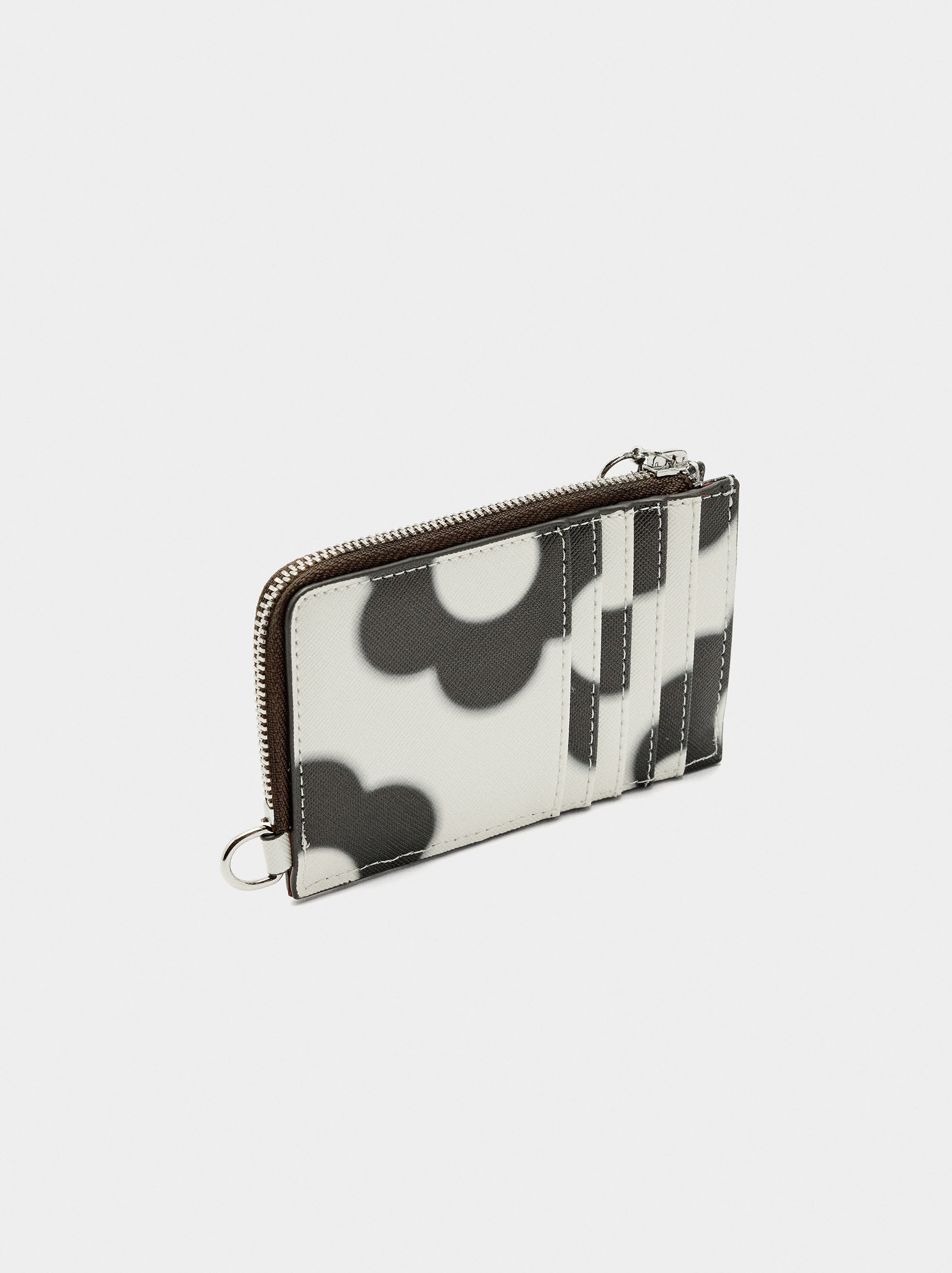 Porta-cartões estampado floral