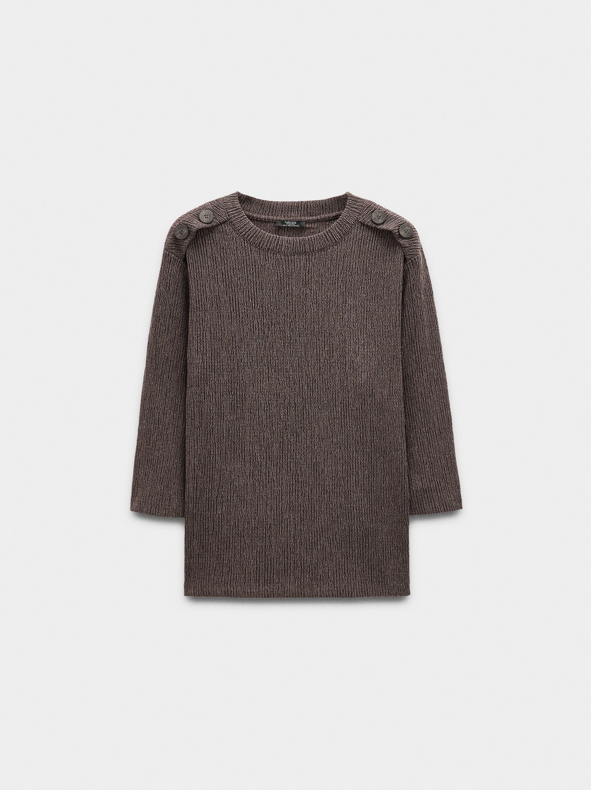 Camisola com textura detalhe de botões
