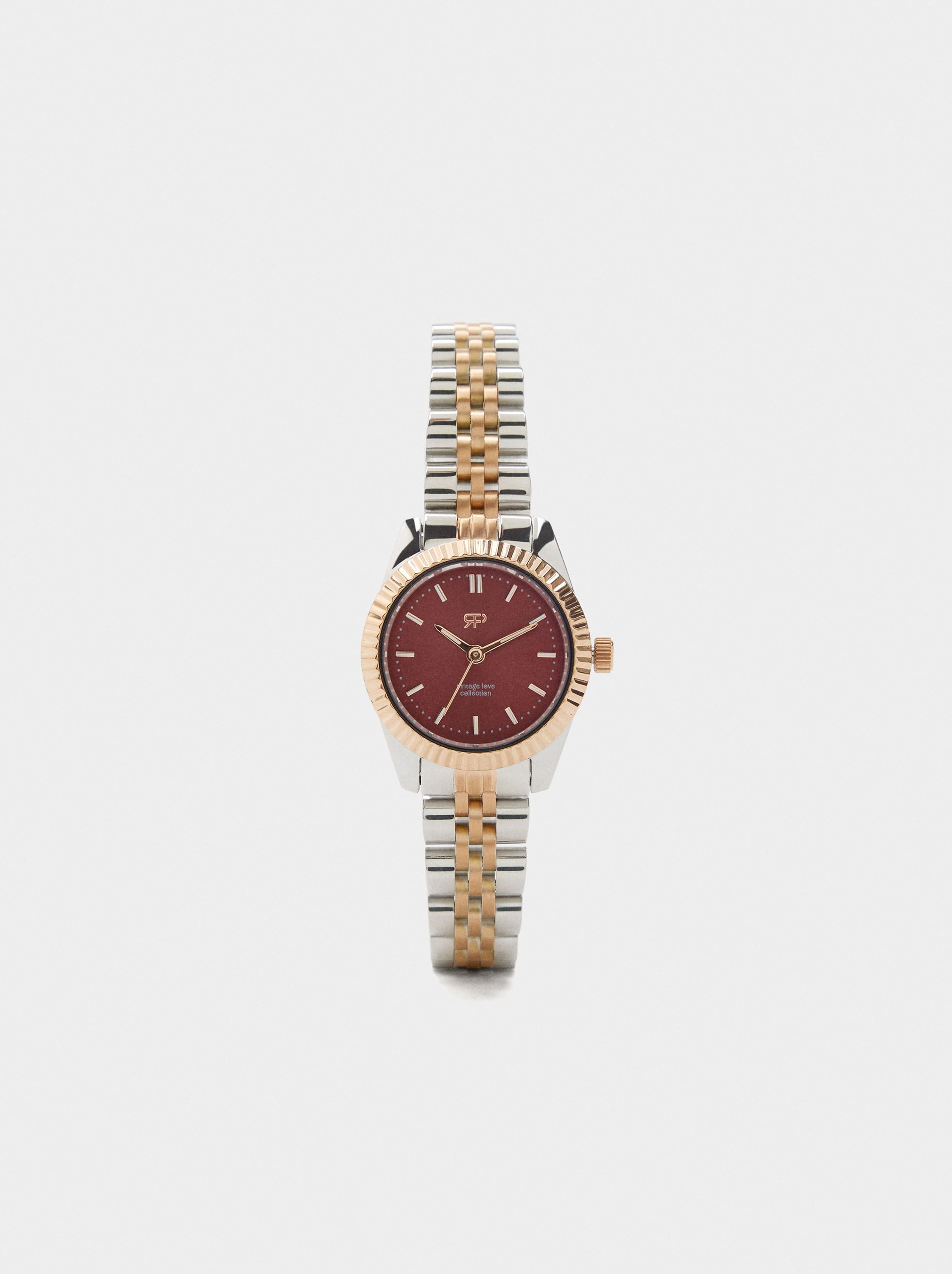 Relógio com pulseira de aço inoxidável