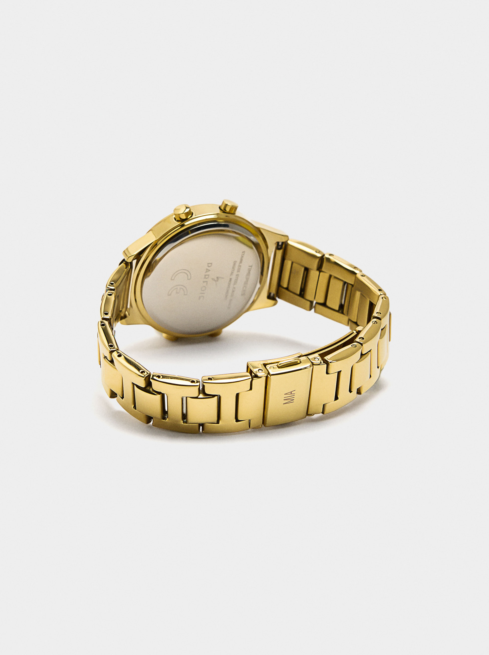 Relógio digital com pulseira de aço inoxidável