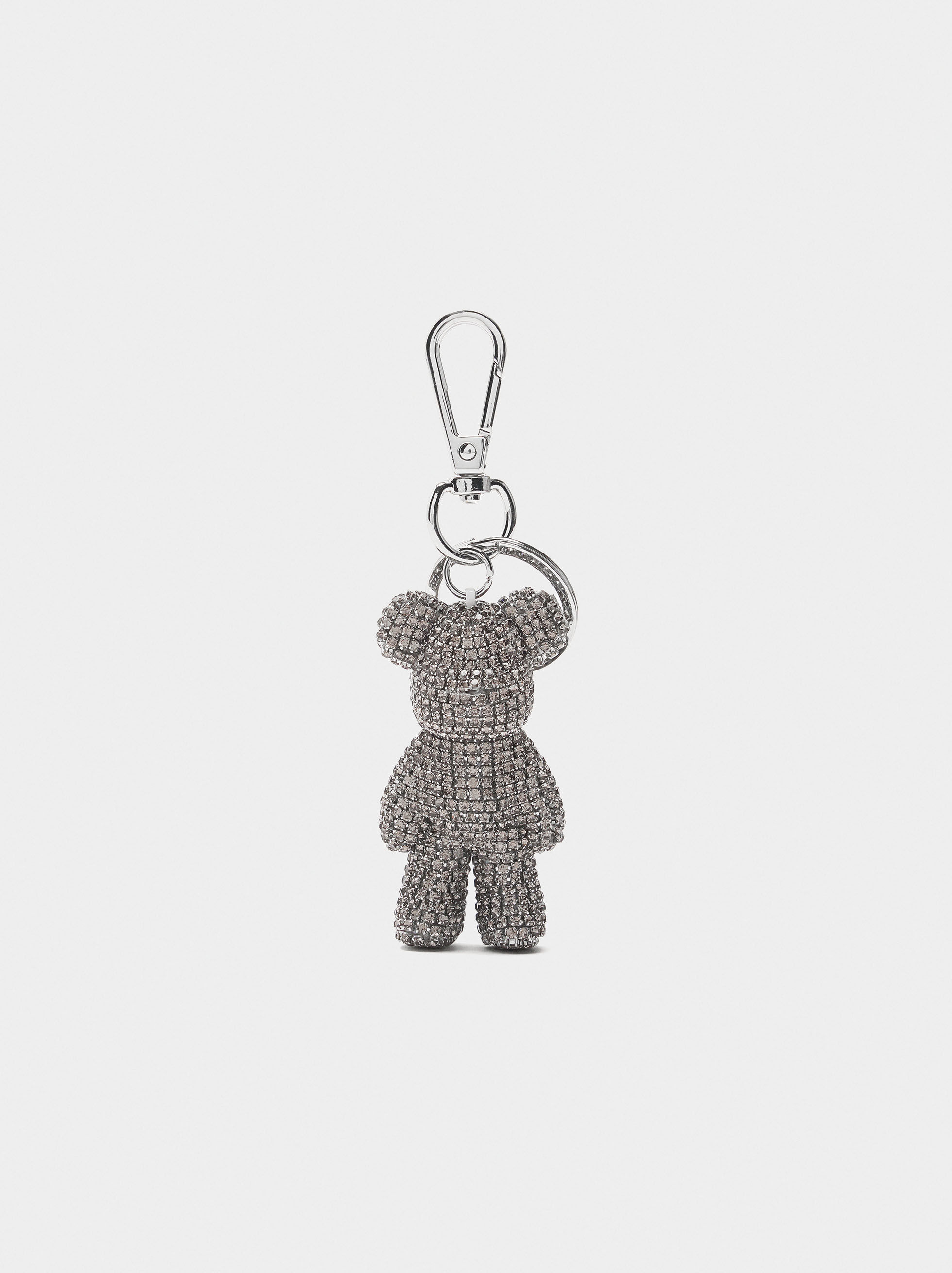 Porta-chaves charm urso com brilhantes
