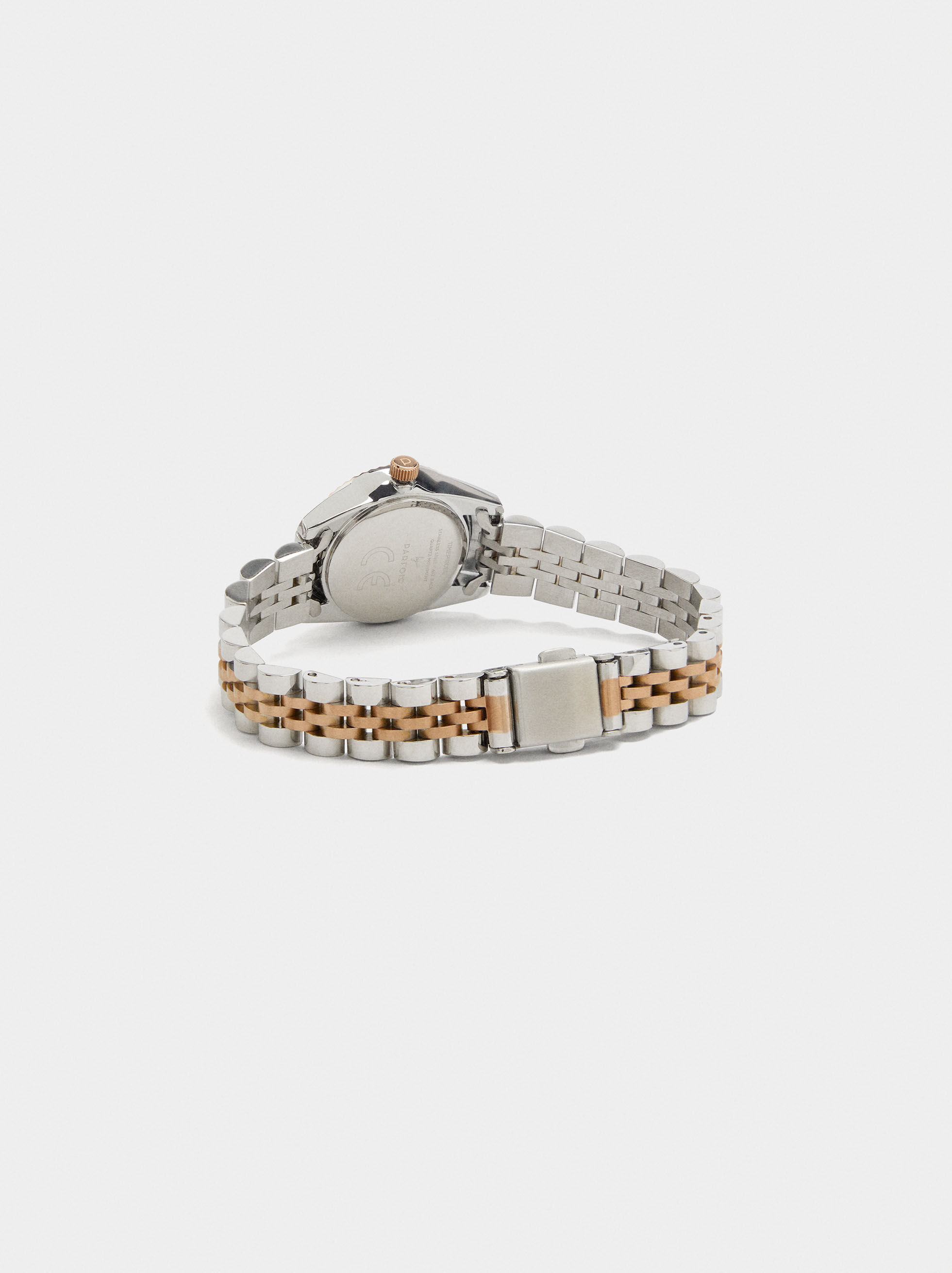 Relógio com pulseira de aço inoxidável