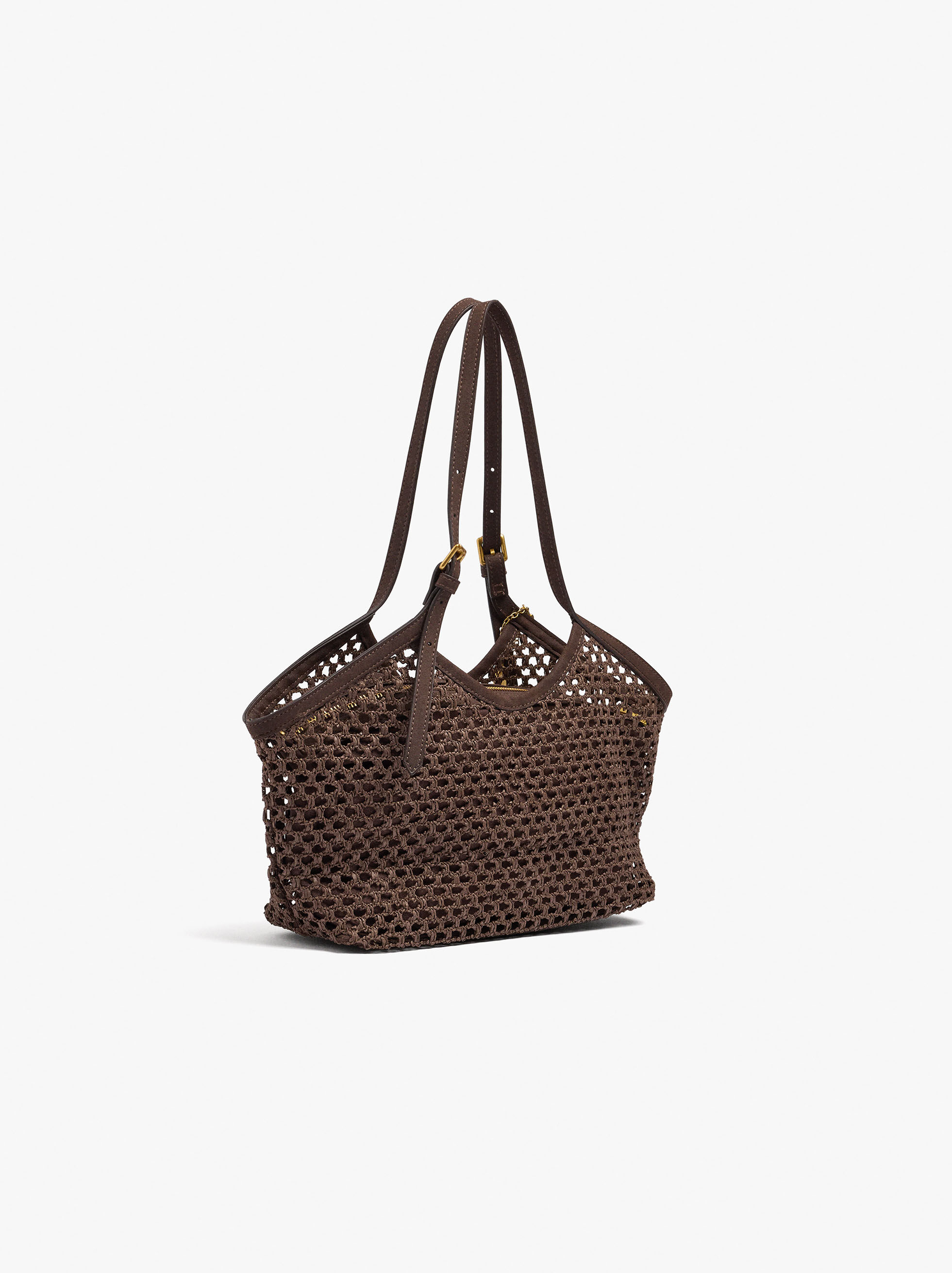 Mala tote efeito palha com penduro