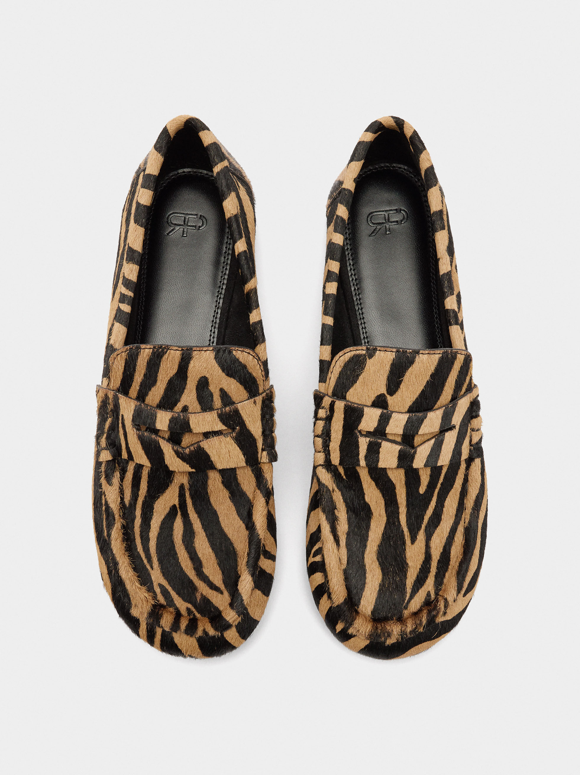 Mocassins de pele estampado animal