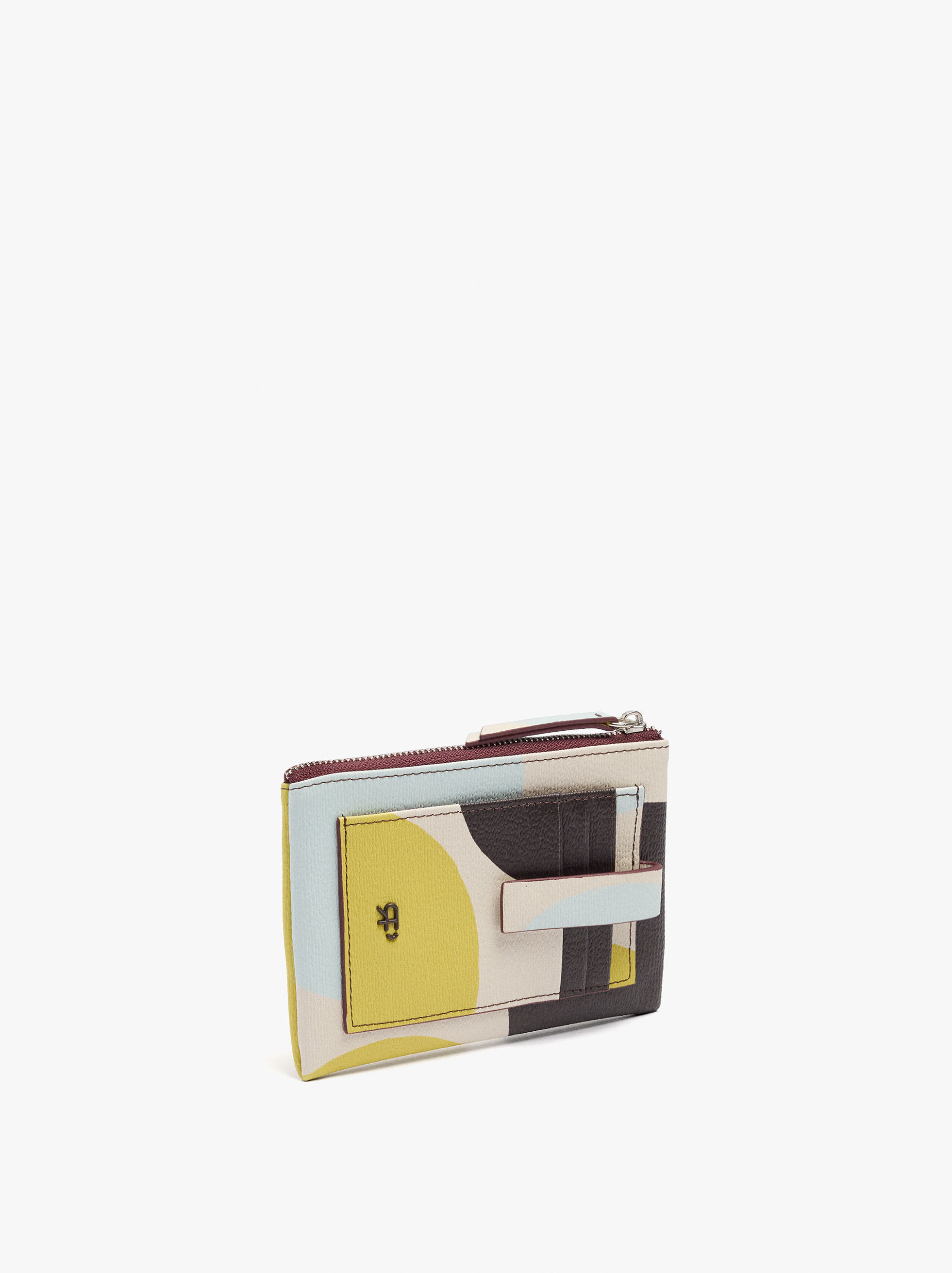 Porta-cartões de nylon estampado
