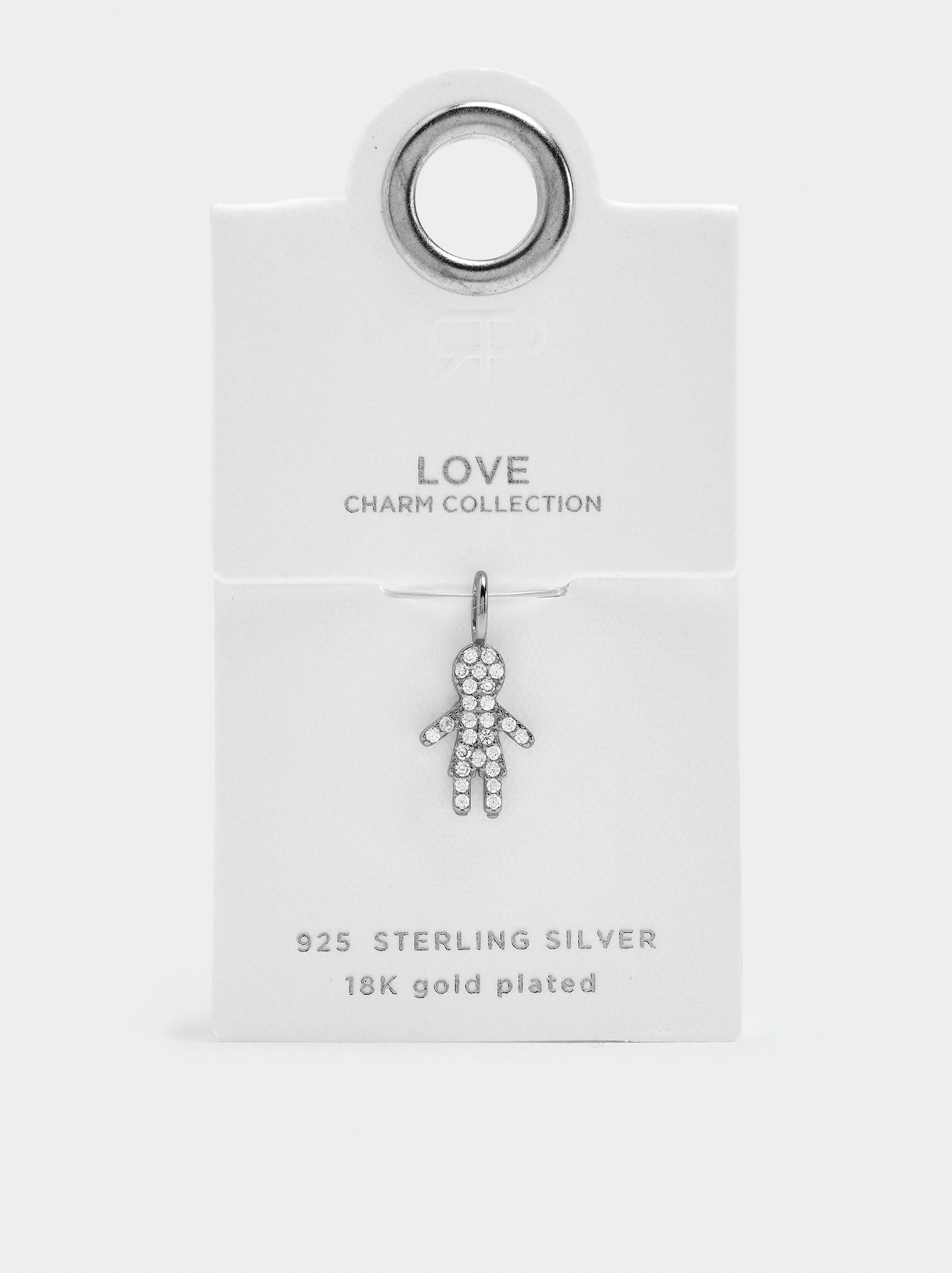 Charm menino com zircónias - prata de lei 925