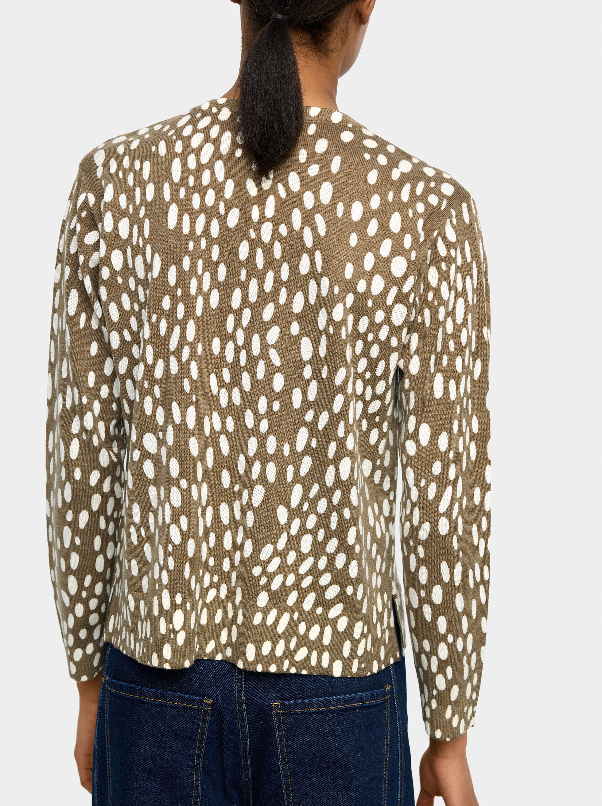 Camisola de malha estampada