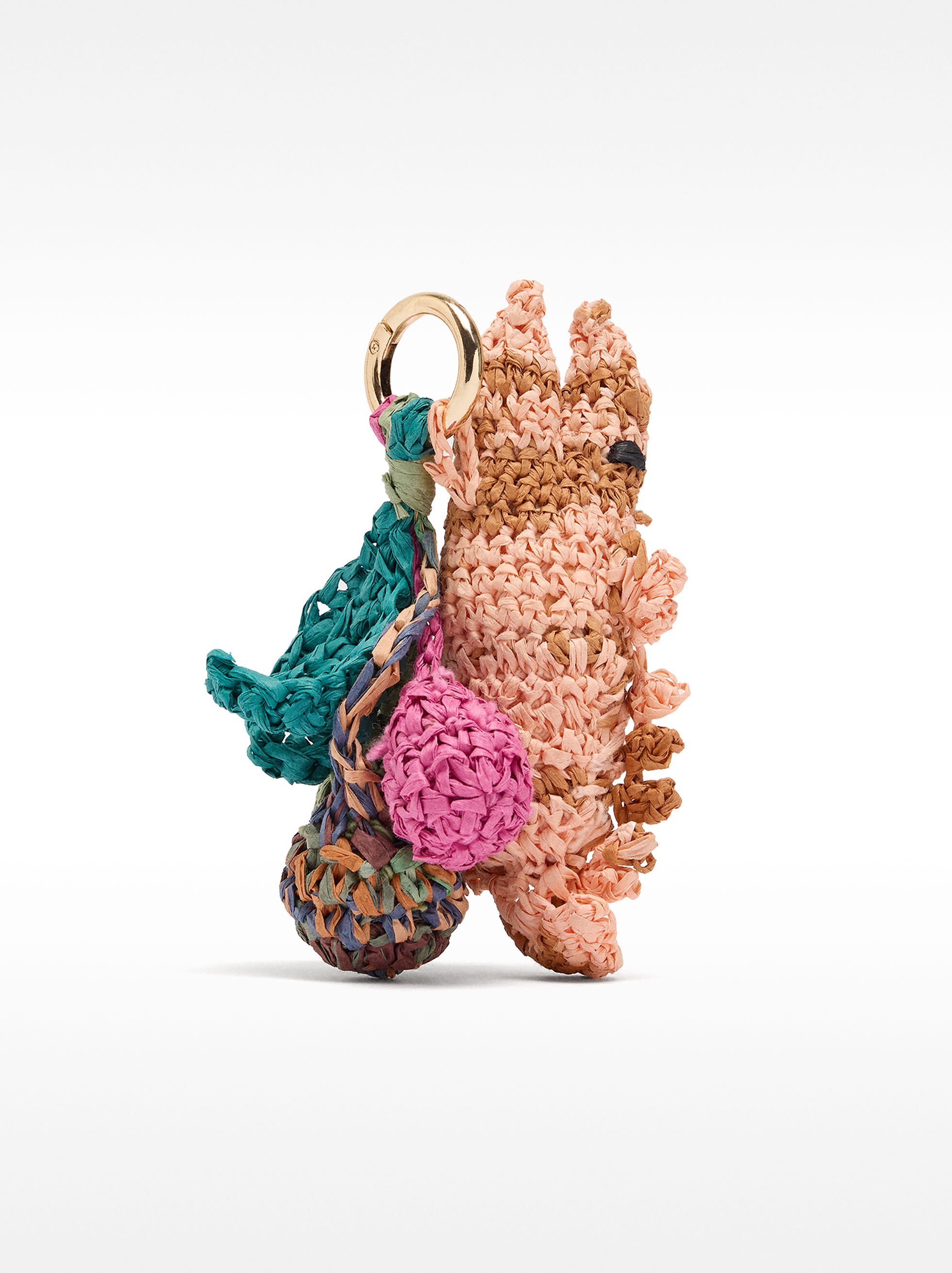 Porta-chaves charm peixe de rafia multicor