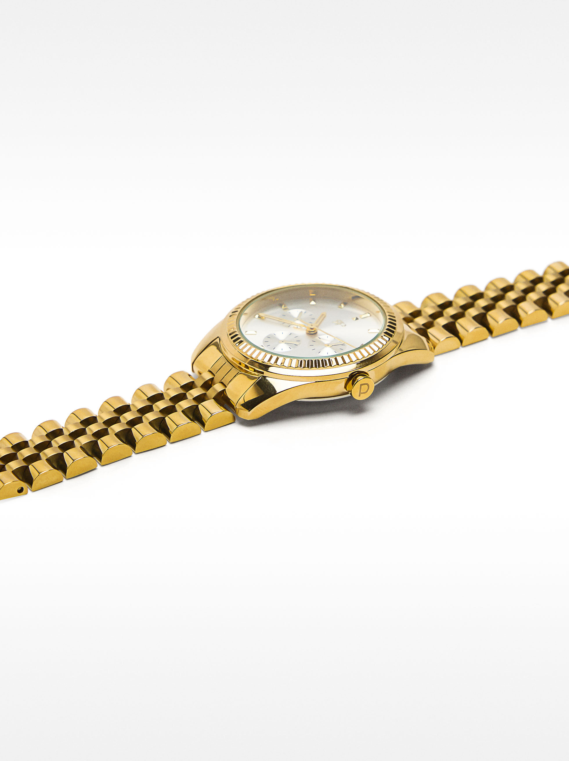 Relógio com bracelete de aço inoxidável