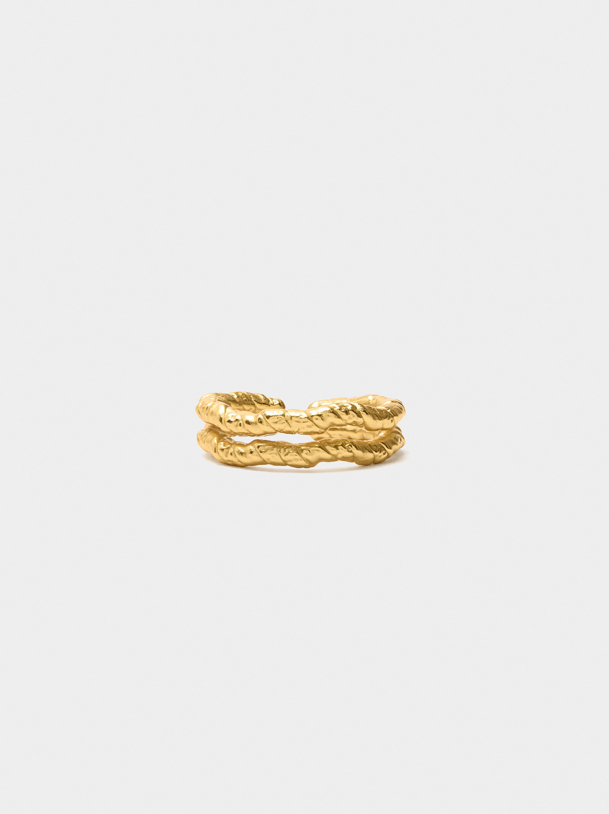 Anel irregular efeito duplo - prata de lei 925