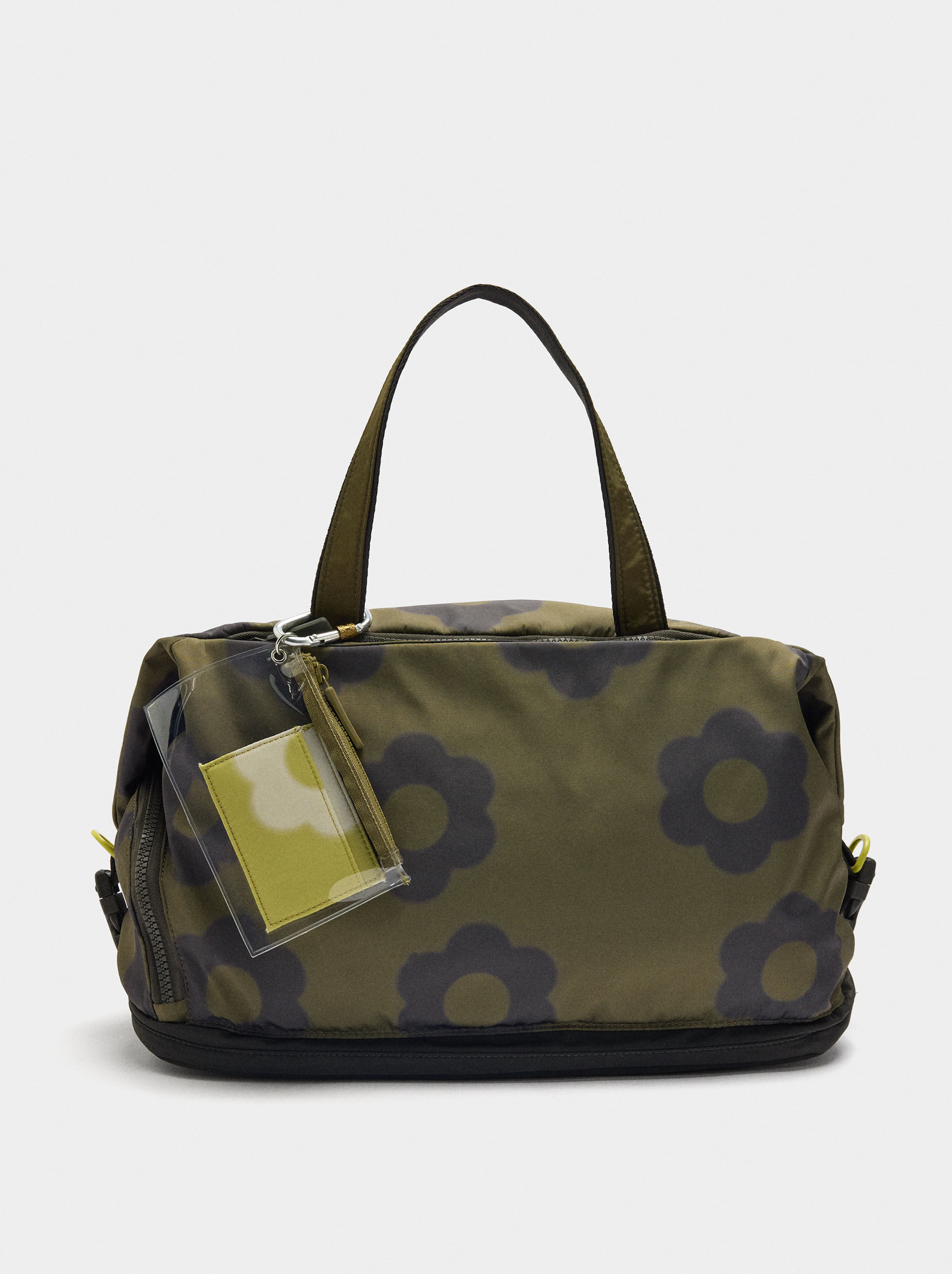 Mala de desporto de nylon estampado floral