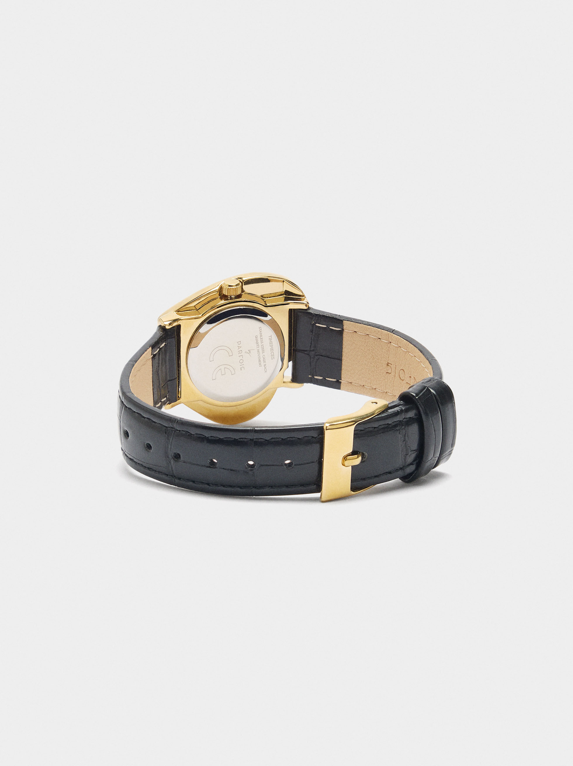 Relógio de coração pulseira efeito pele