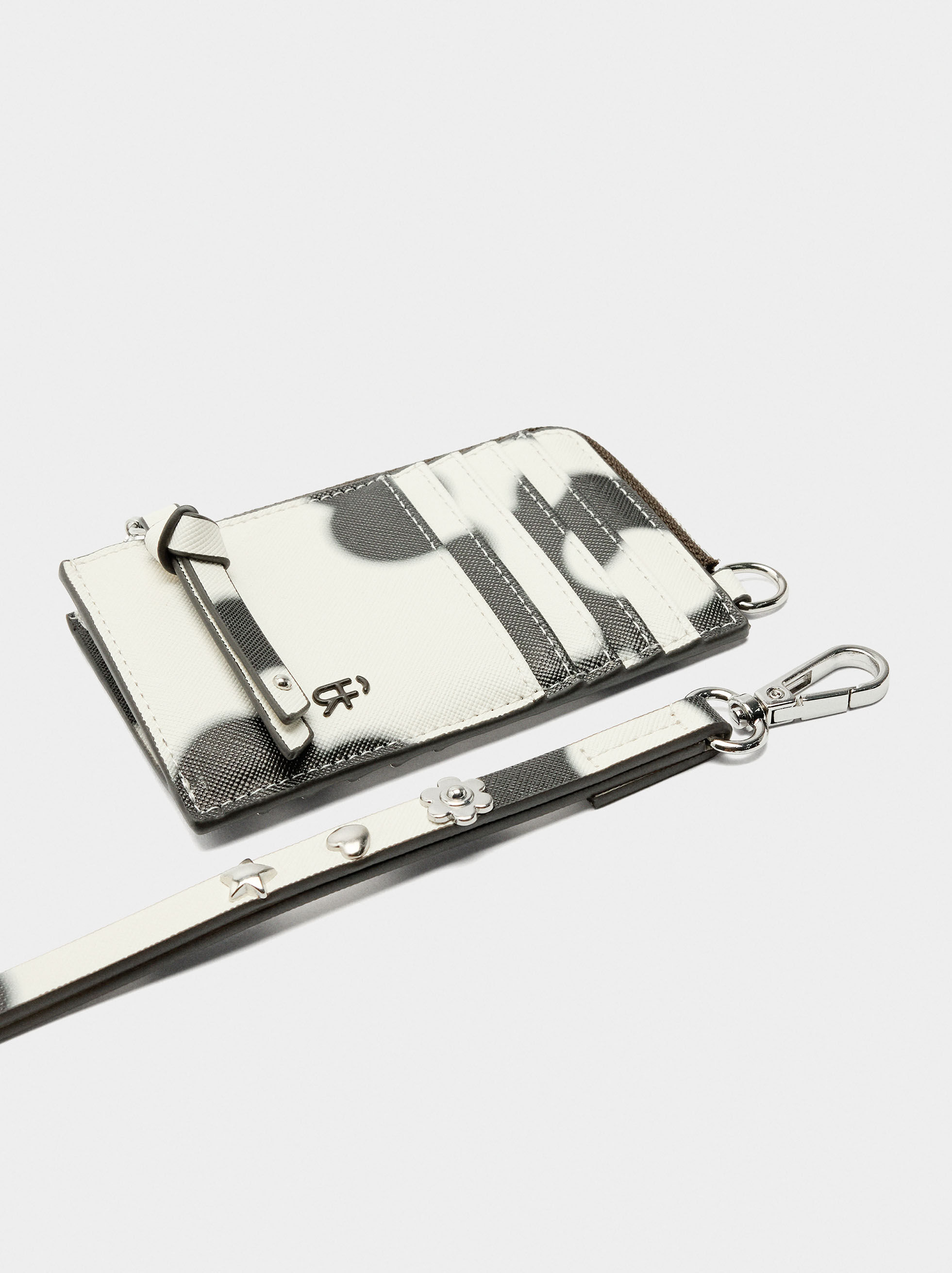 Porta-cartões estampado floral