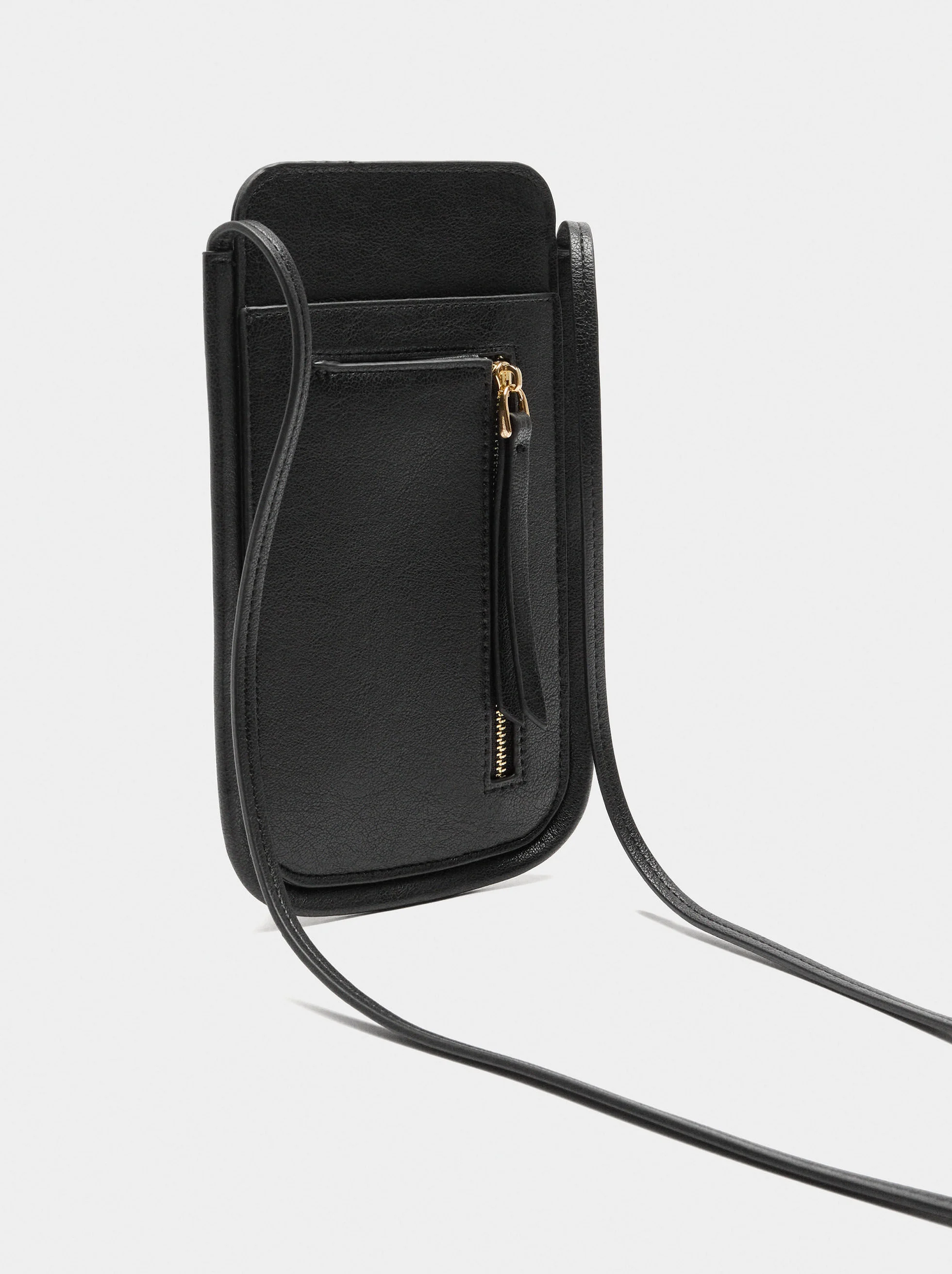 Bolsa para telemóvel efeito craquelê
