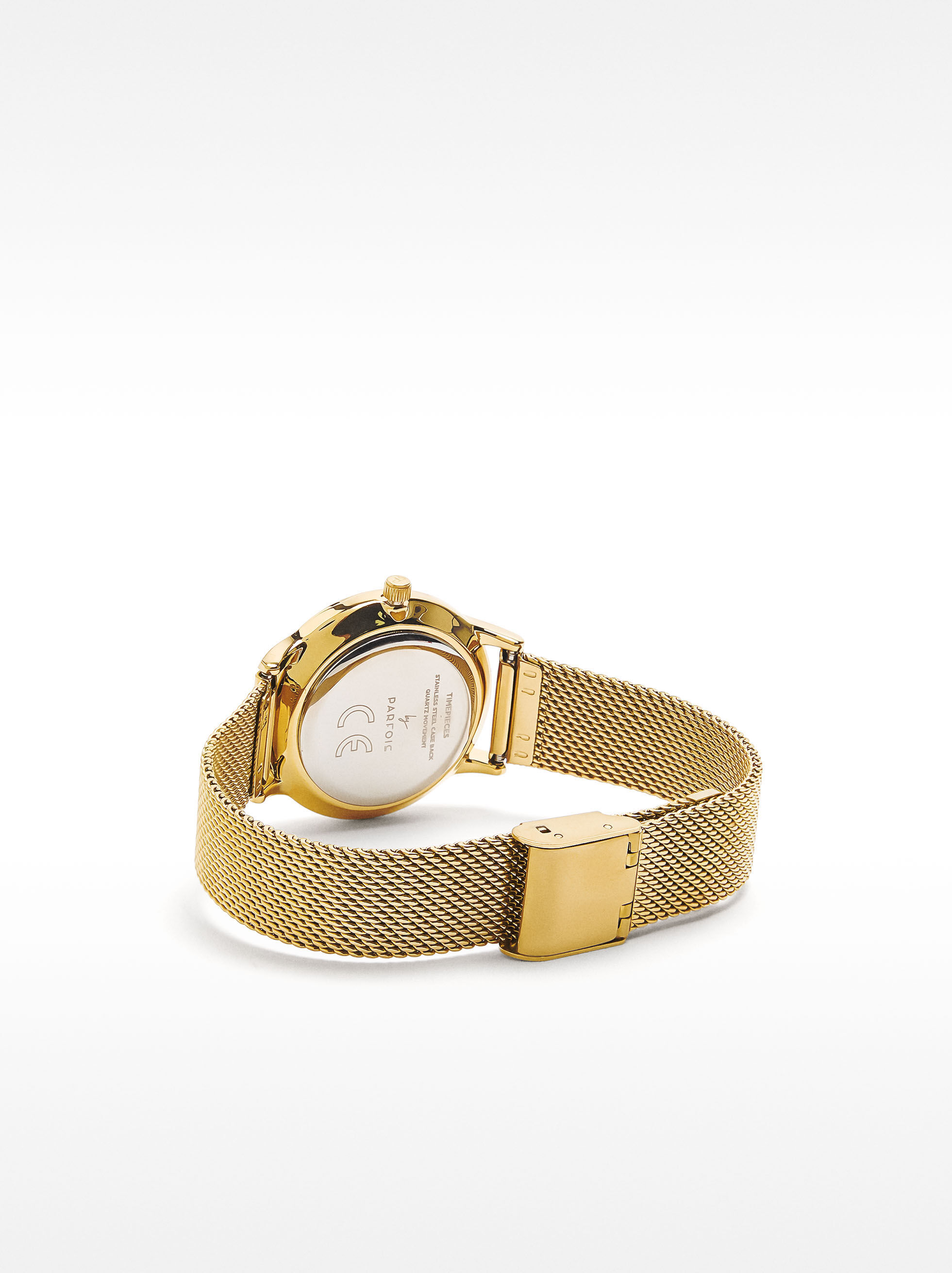Relógio bracelete de malha metálica aço