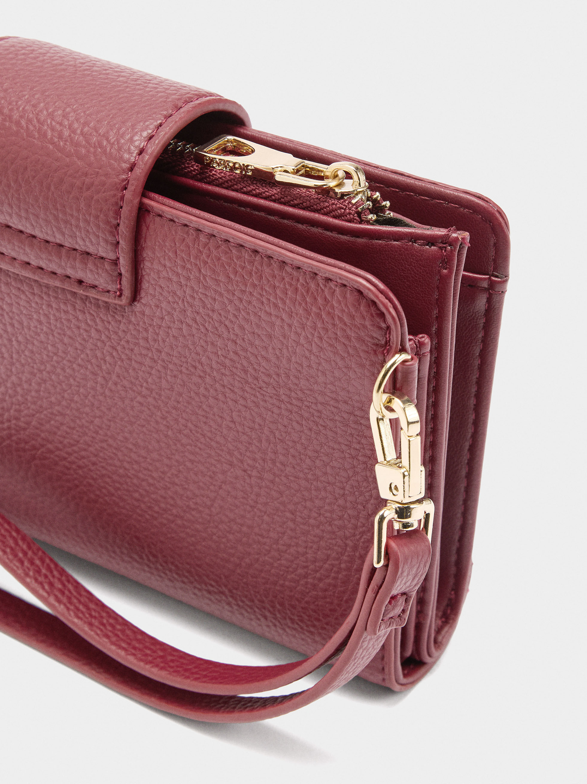Porta-moedas com bolso para telemóvel