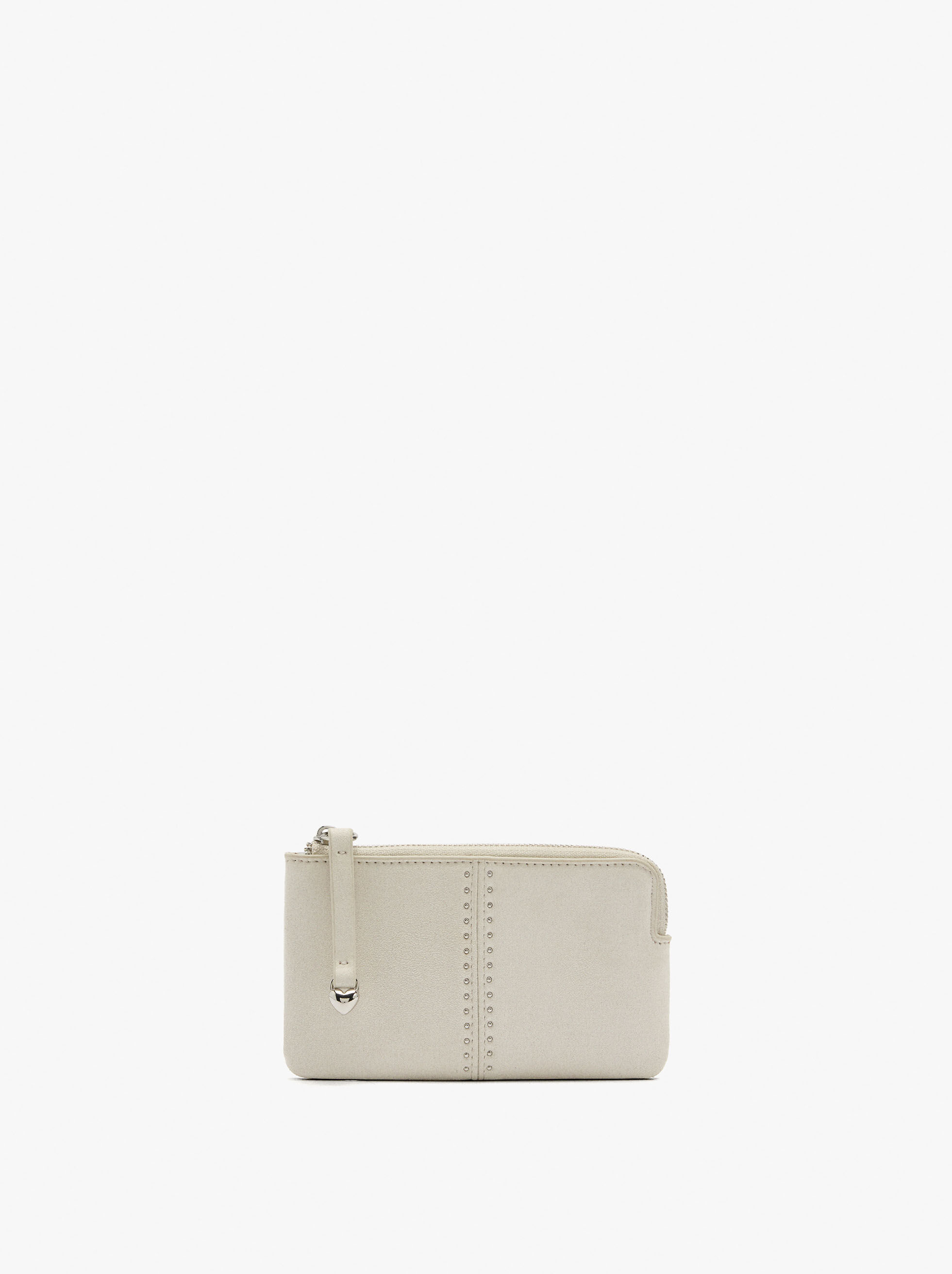 Bolsa para moedas com tachas detalhe coração