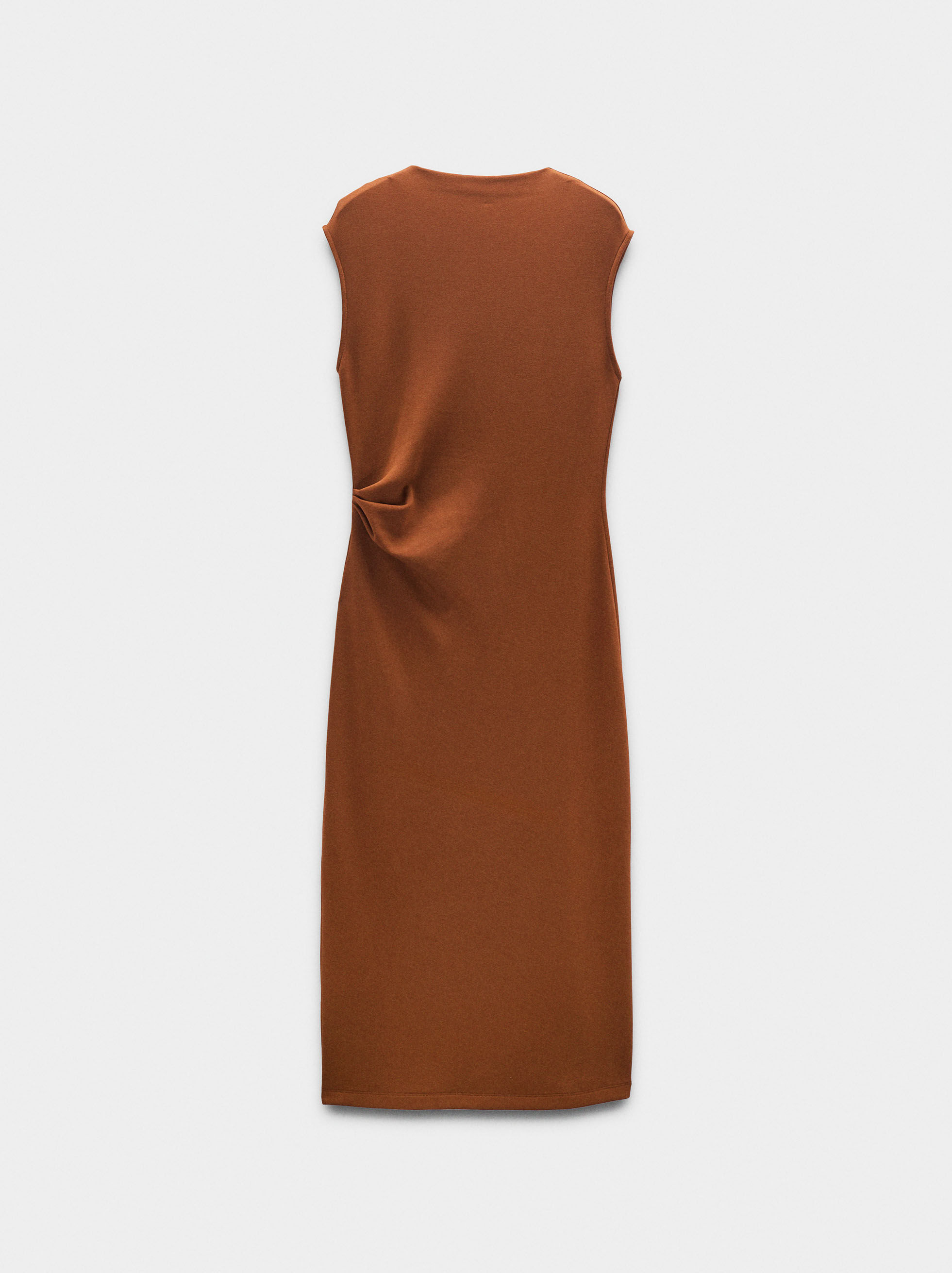 Vestido midi com drapeado