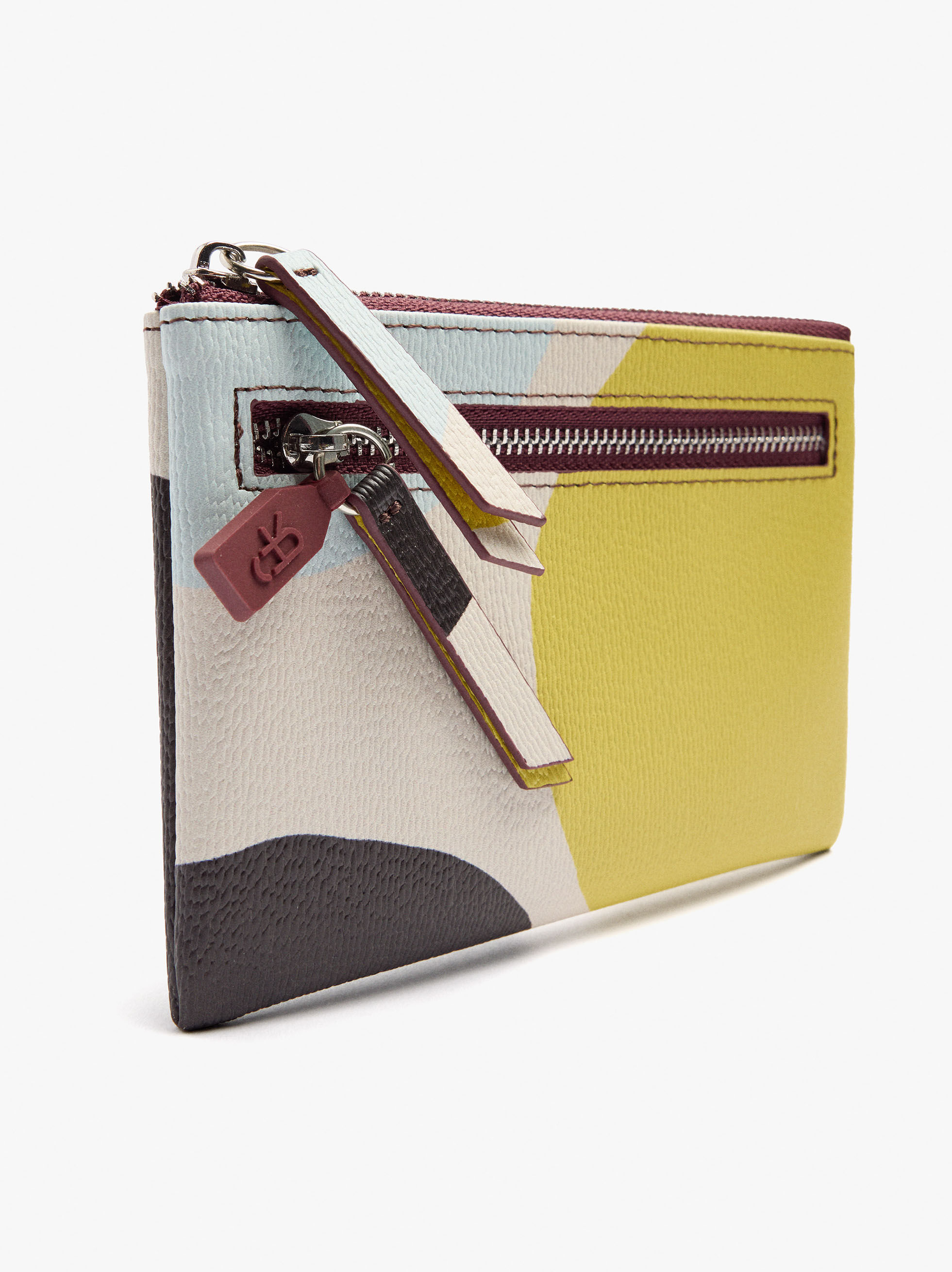 Porta-cartões de nylon estampado