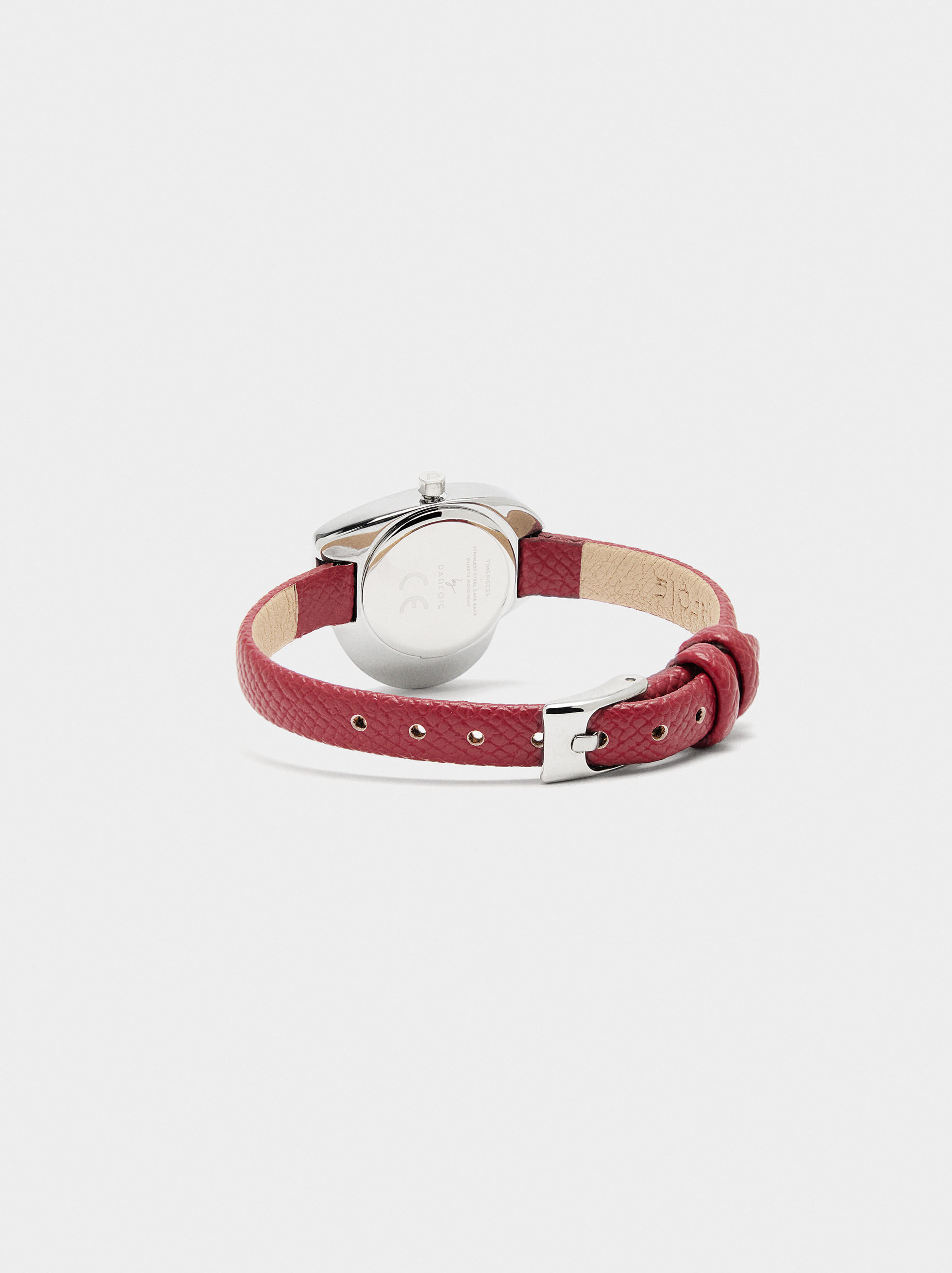 Relógio coração pulseira com textura