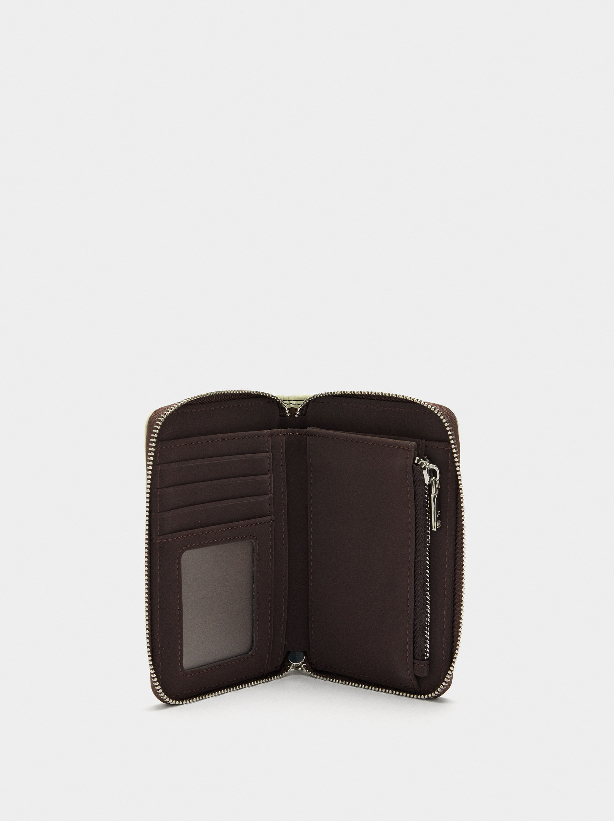 Porta-moedas de nylon estampado floral