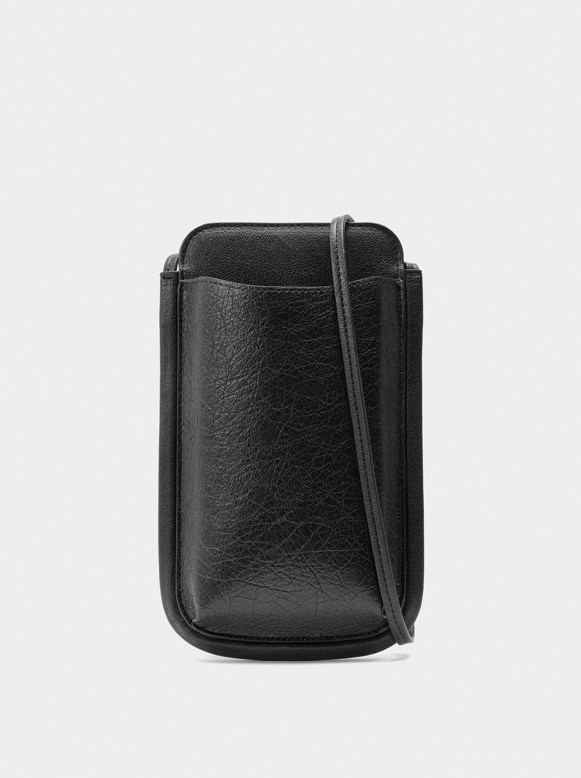 Bolsa para telemóvel efeito craquelê