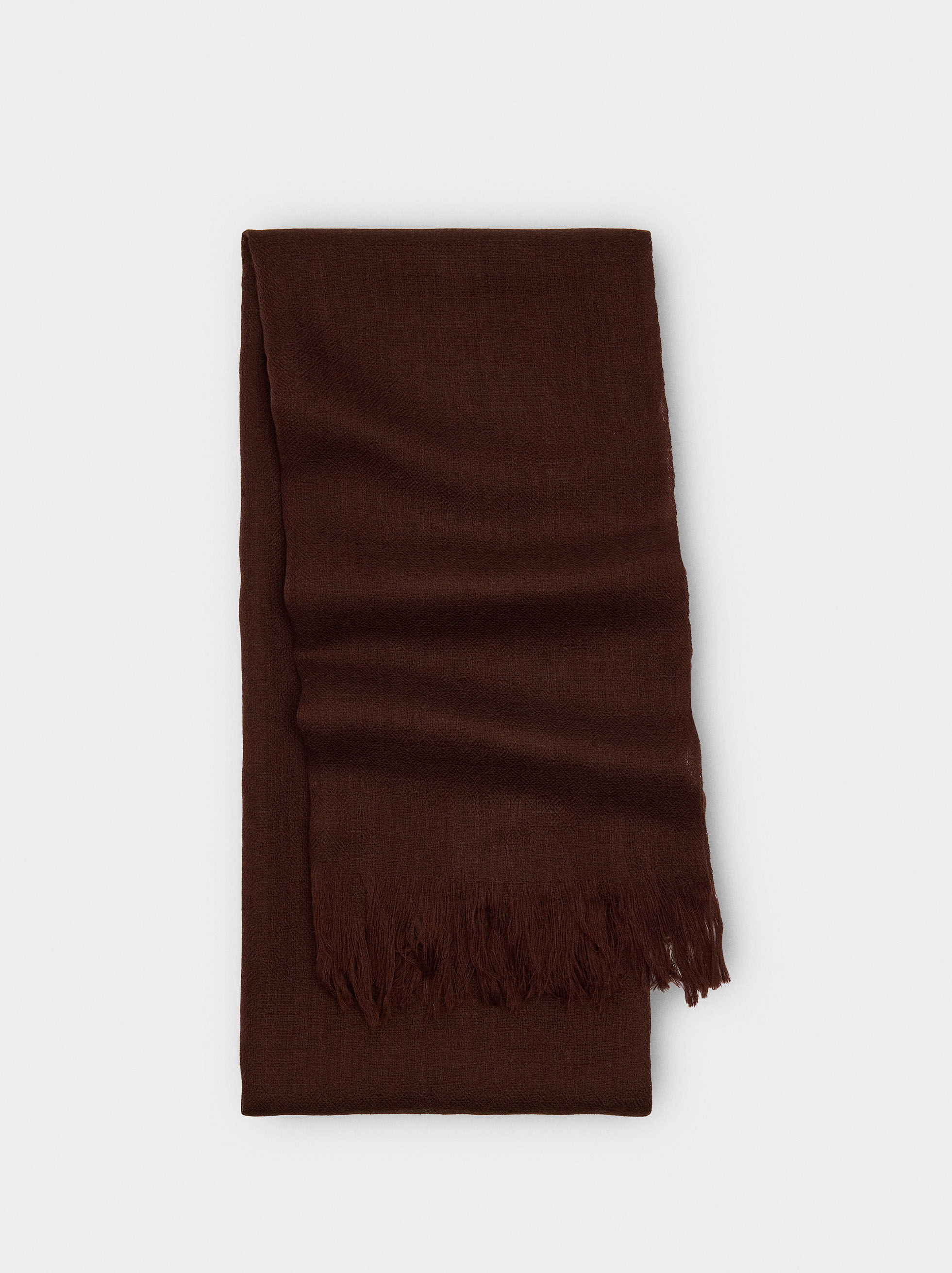 Pashmina de lã com franjas