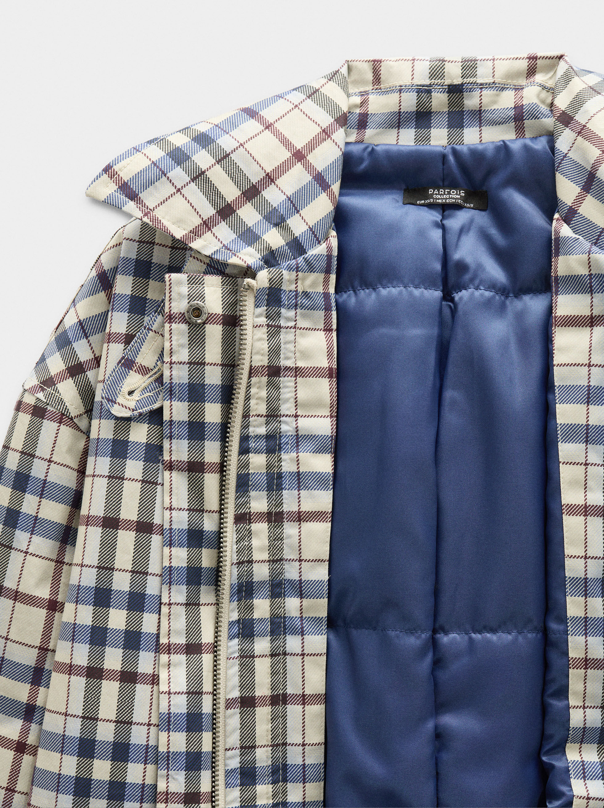 Parka de algodão aos quadrados