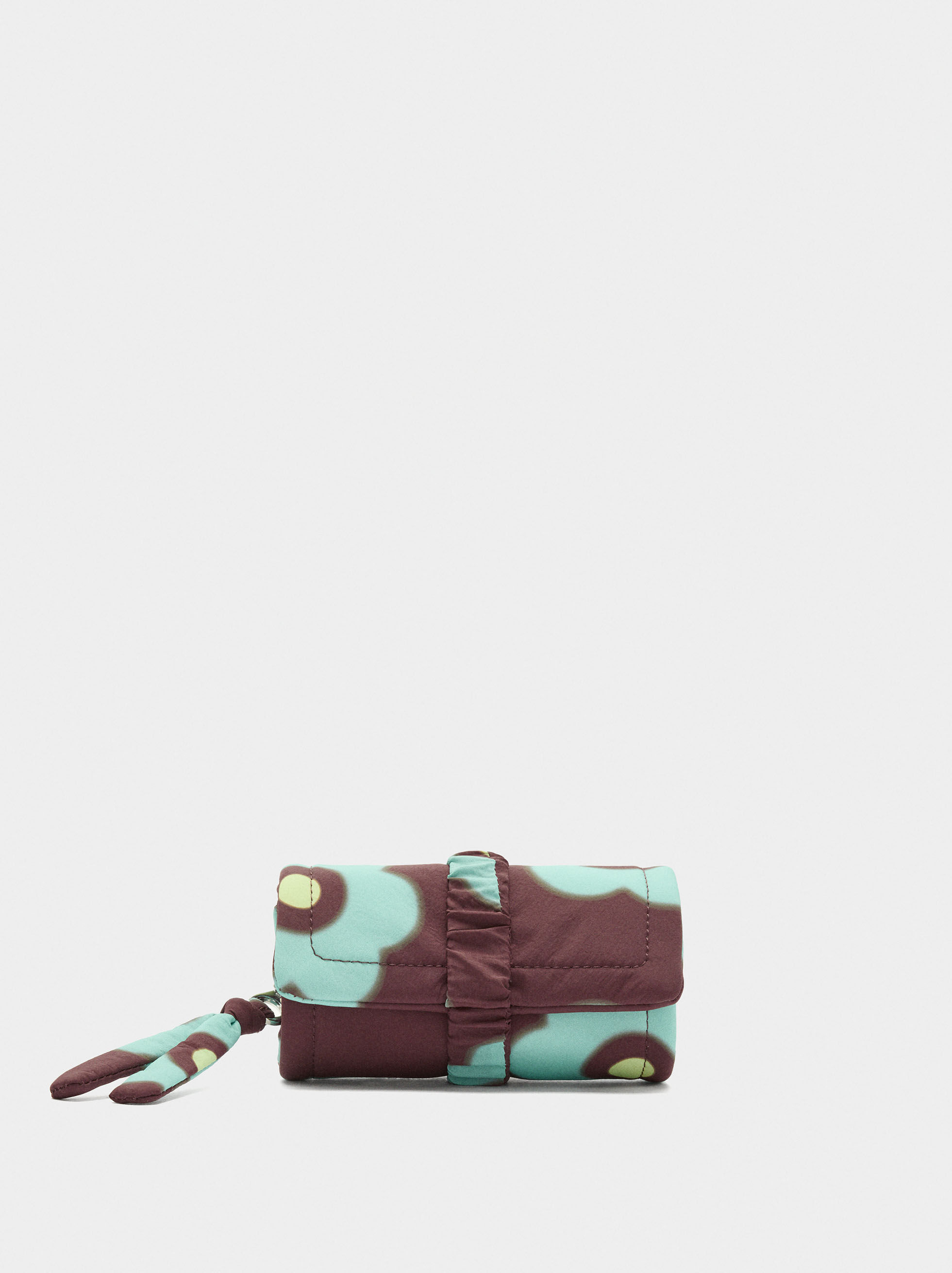 Porta-jóias em rolo estampado de nylon