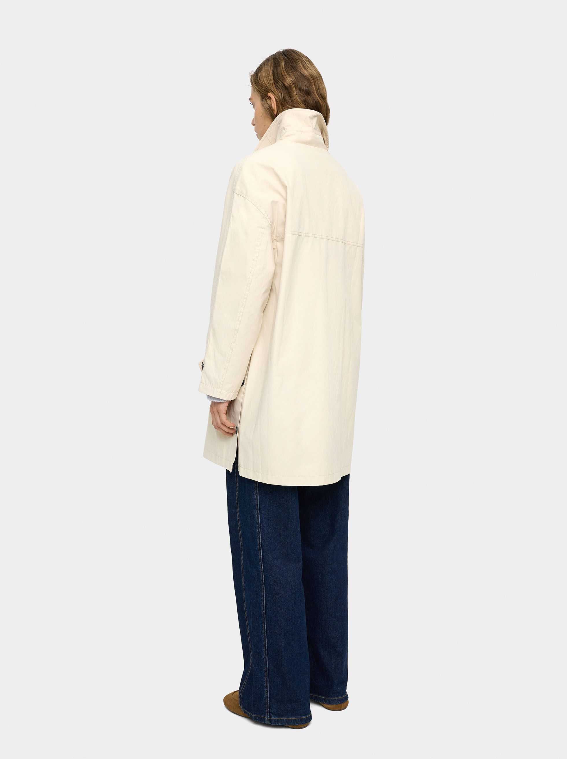 Parka de algodão forro de bolinhas