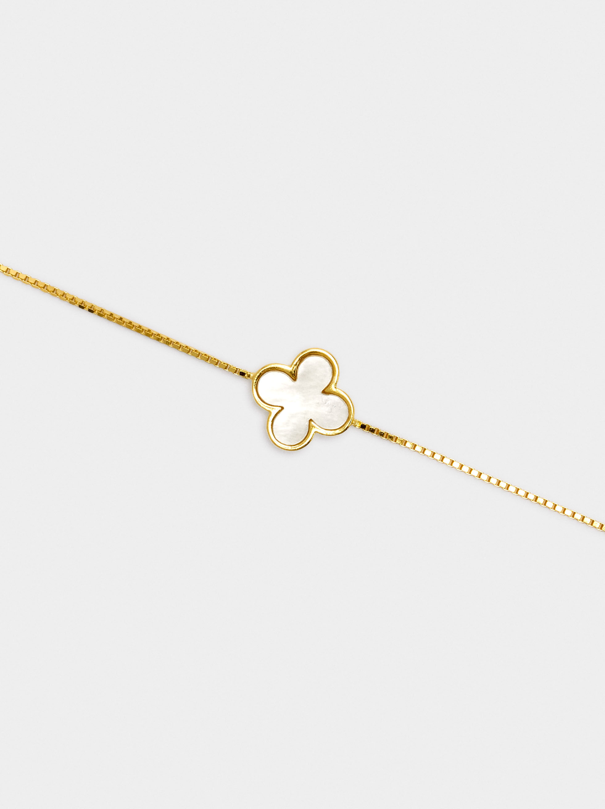 Pulseira pendente trevo - prata de lei 925