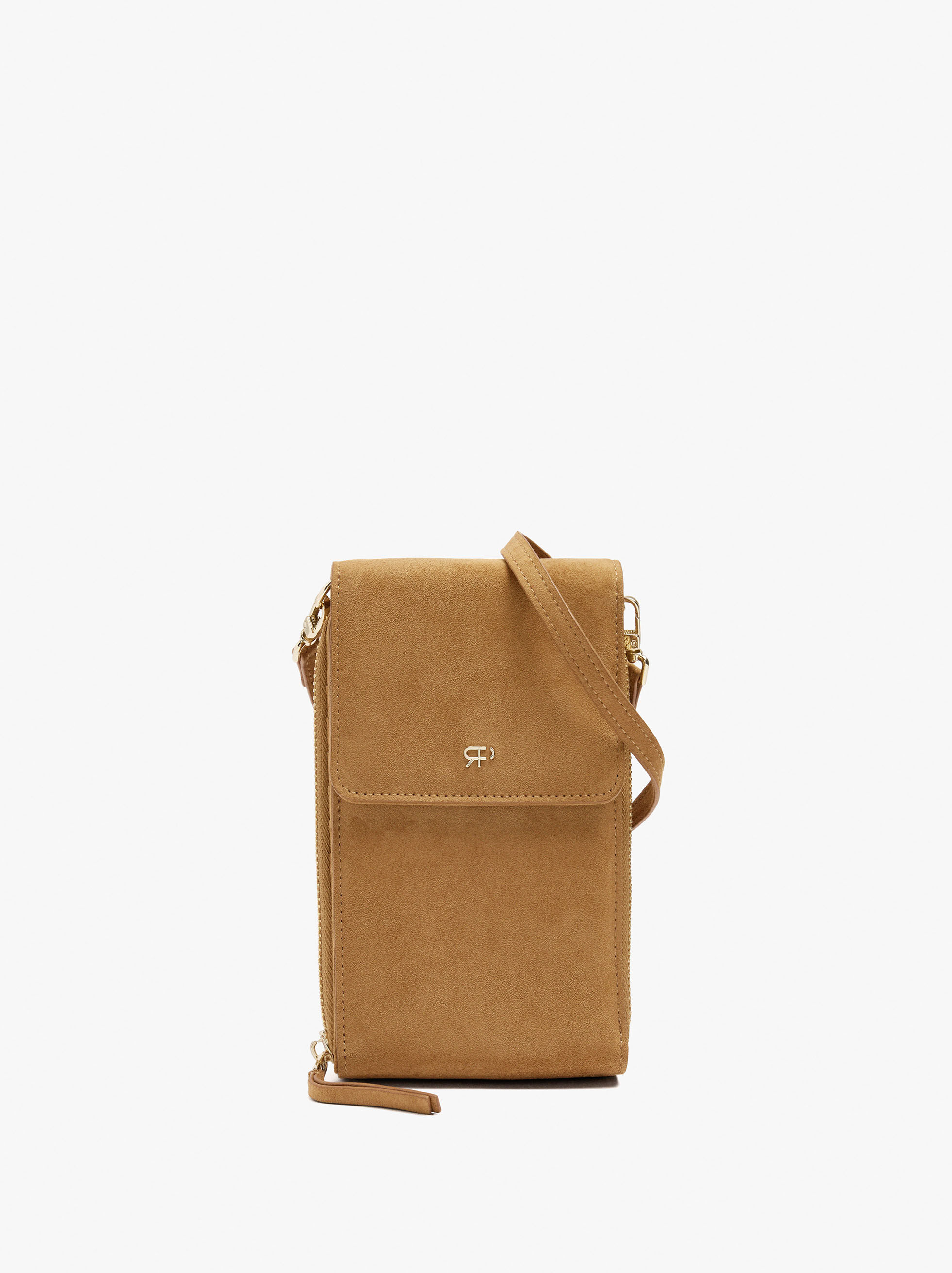 Bolsa para telemóvel efeito pele com aba