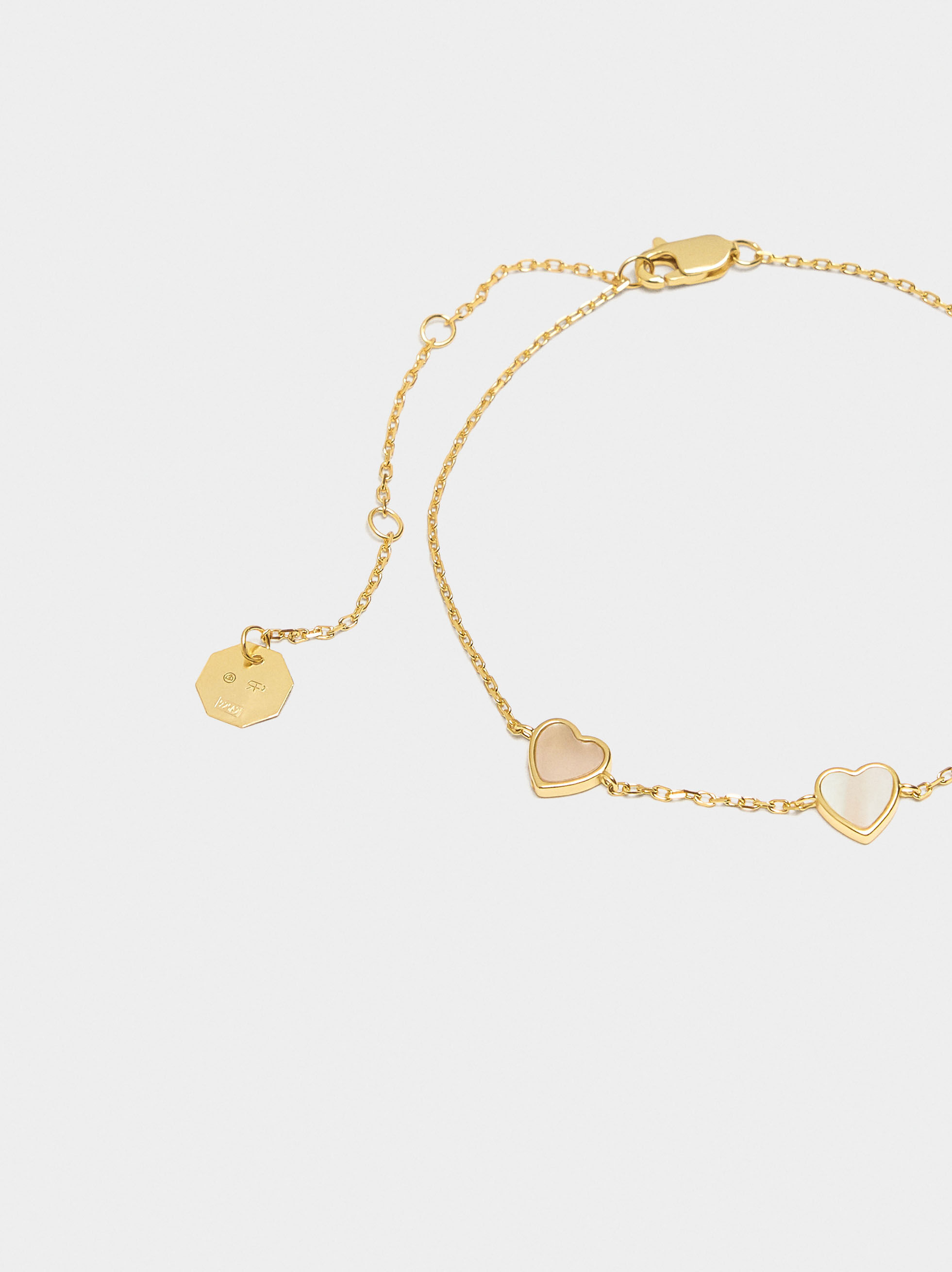 Pulseira corações de pérola de água doce – prata de lei 925 Pulseira corações de pérola de água doce - prata de lei 925