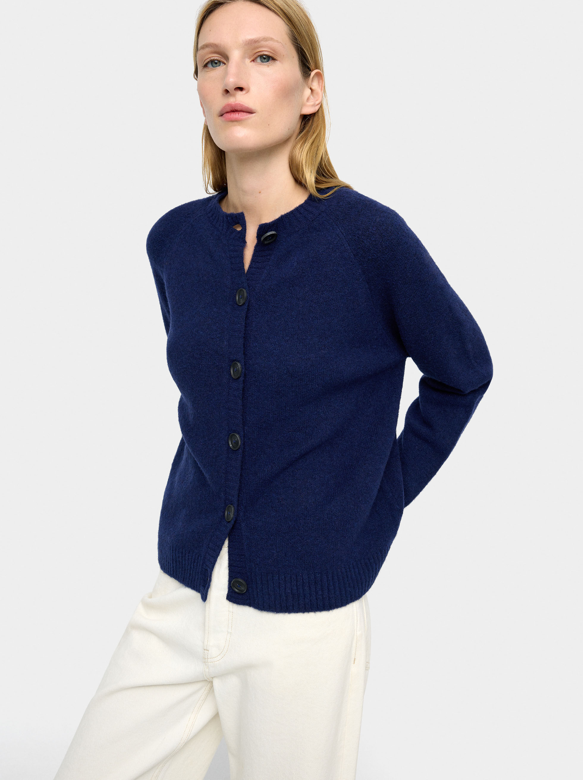 Cardigan de malha liso