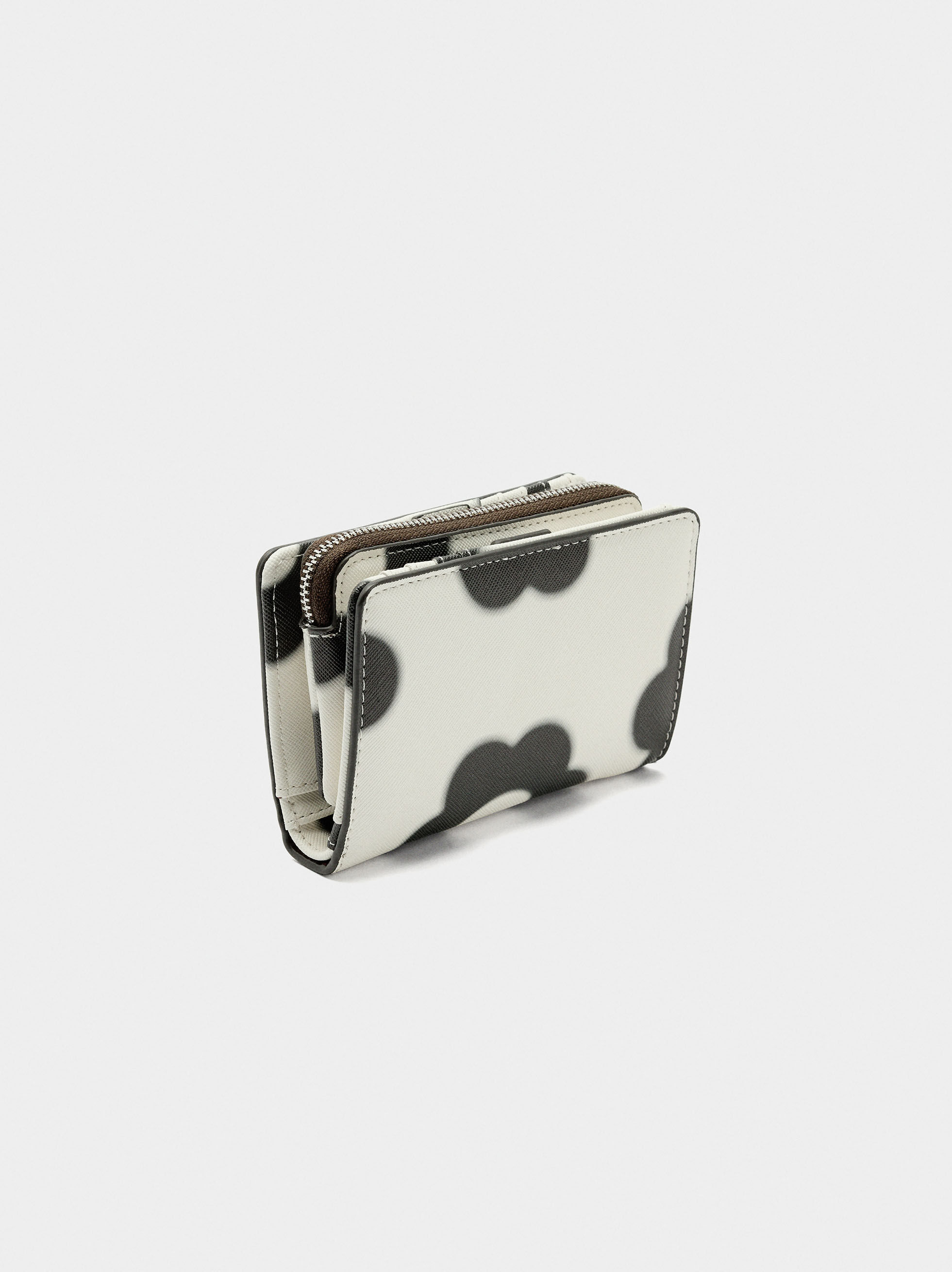 Porta-moedas estampado floral