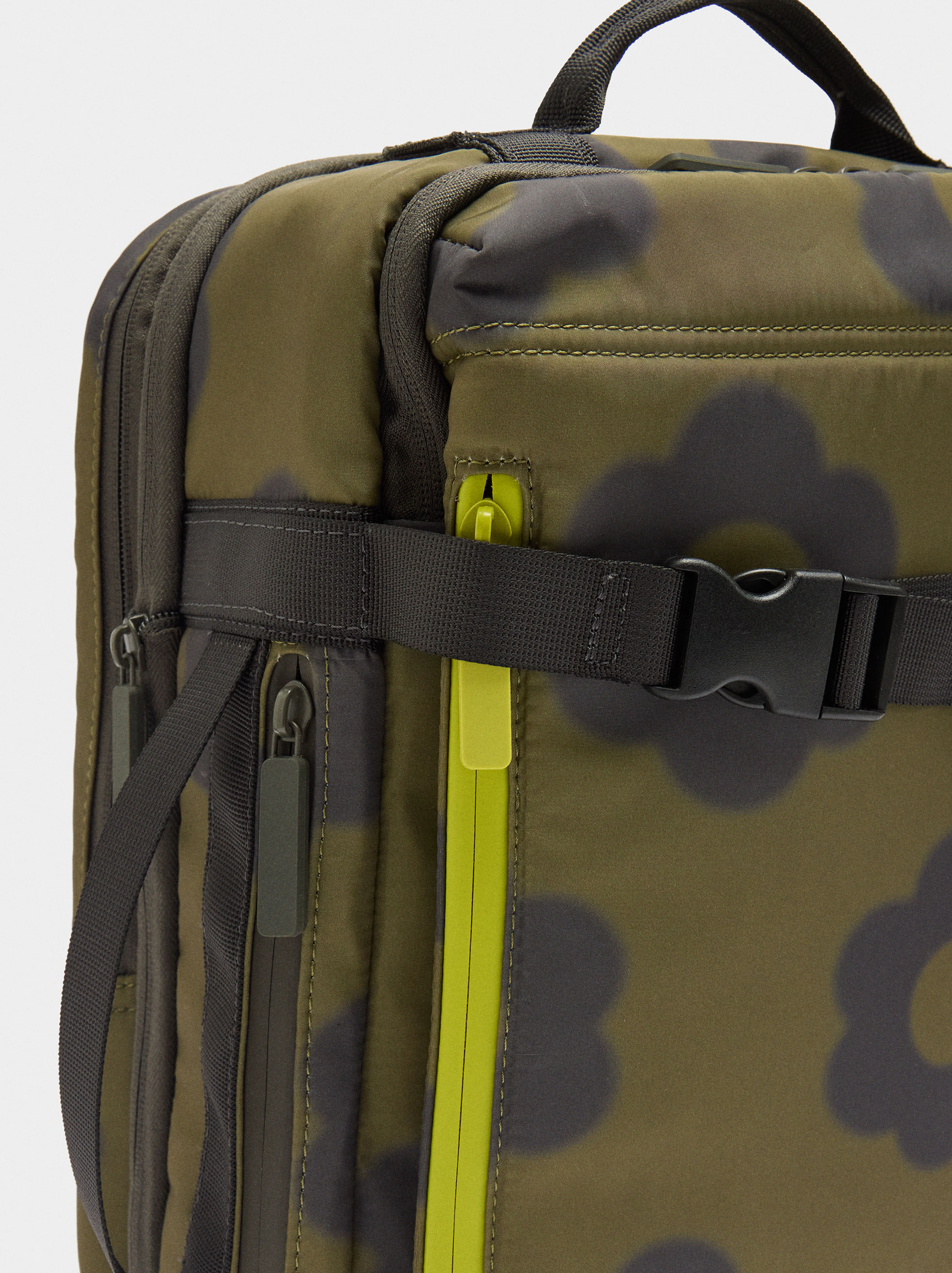 Mochila de cabine de nylon estampado floral