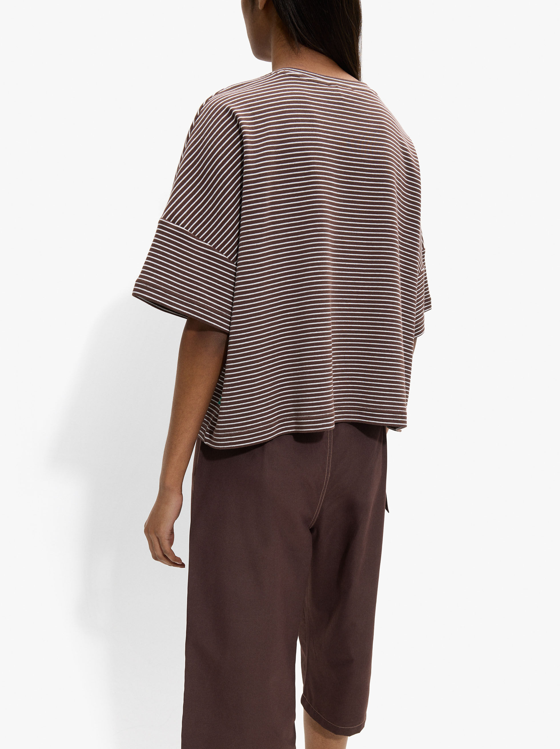 T-shirt de algodão às riscas