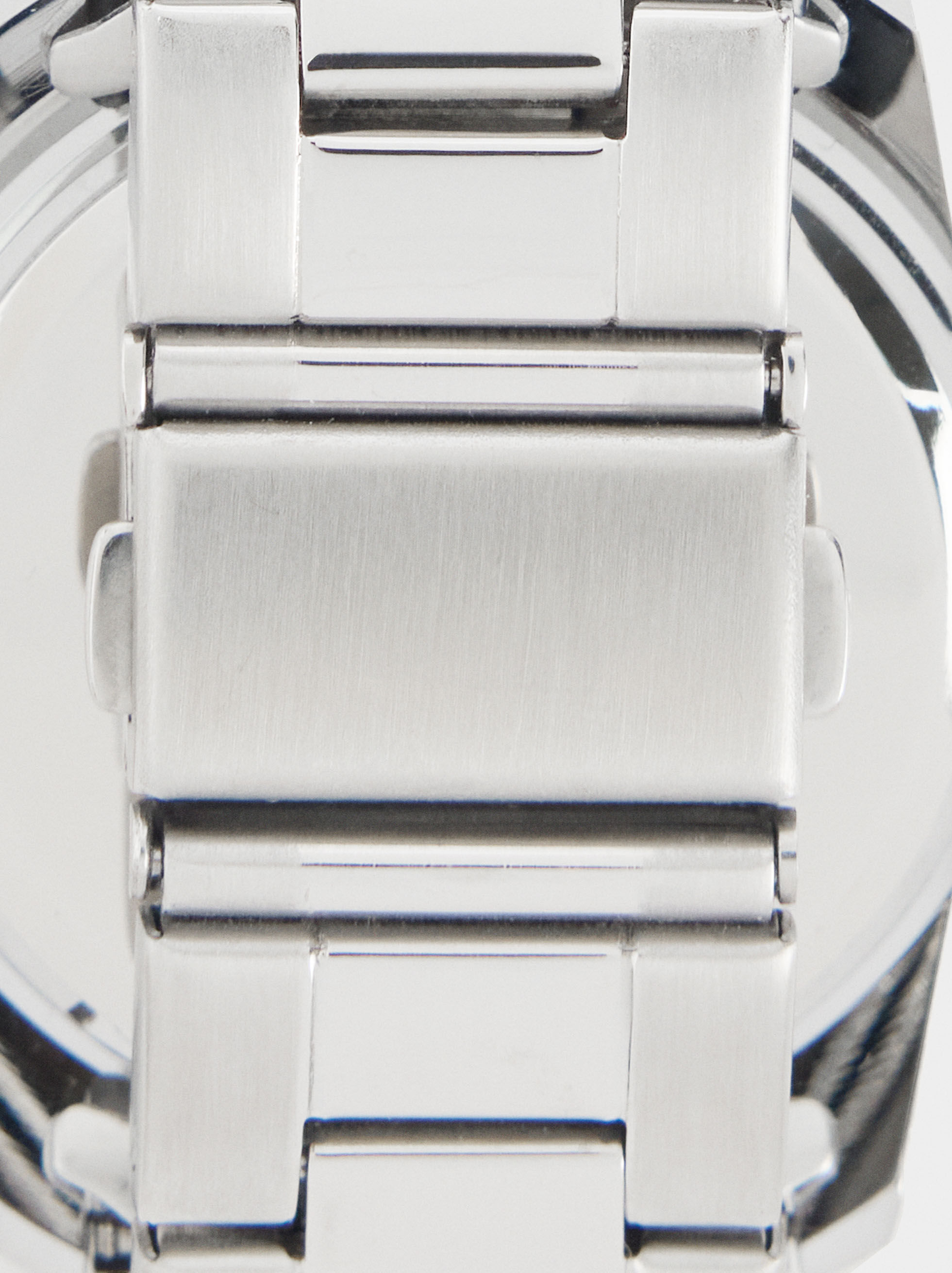 Relógio redondo com bracelete de aço inoxidável